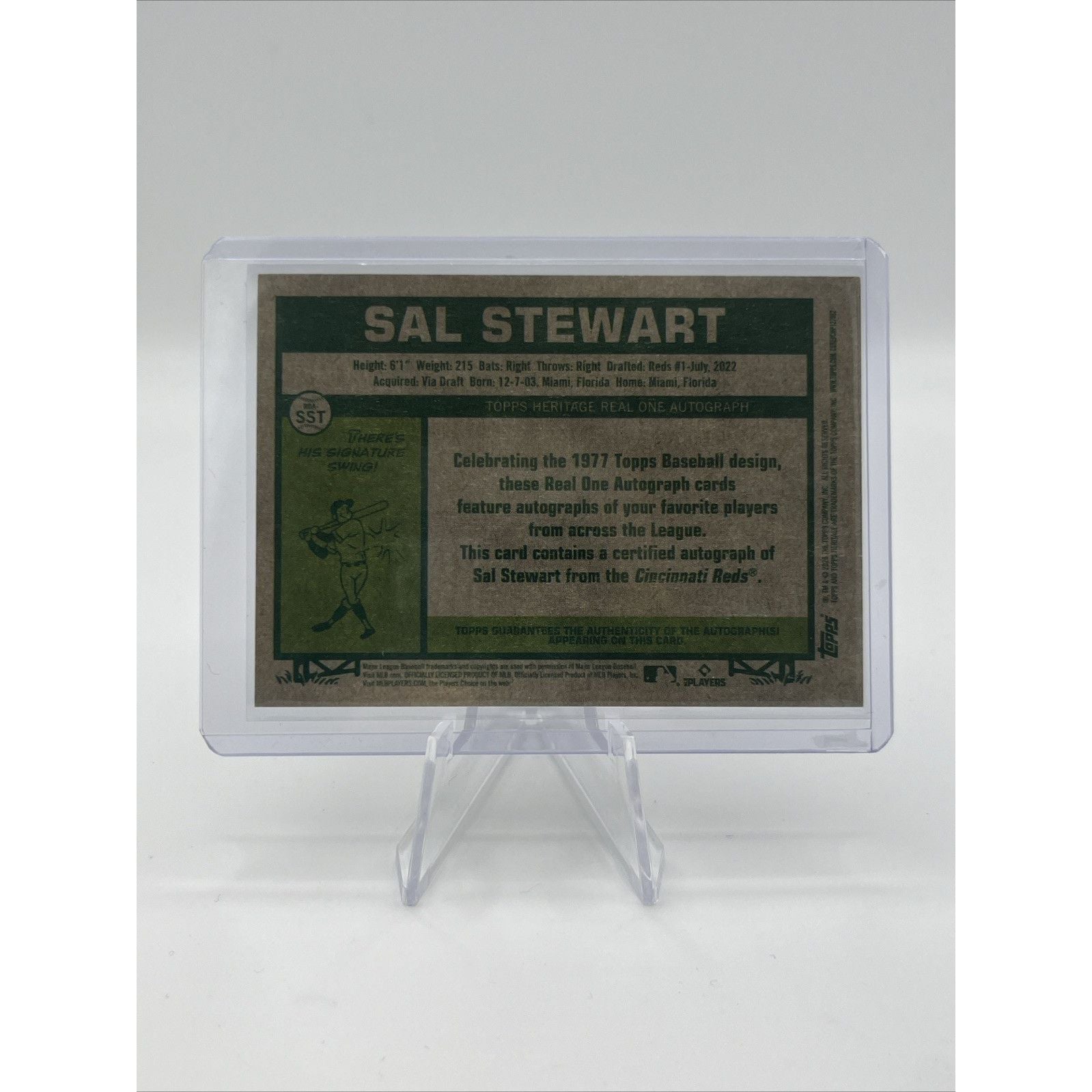 Sal Stewart Red Ink Auto /77 2026 Topps Heritage RC Cincinnati Reds 