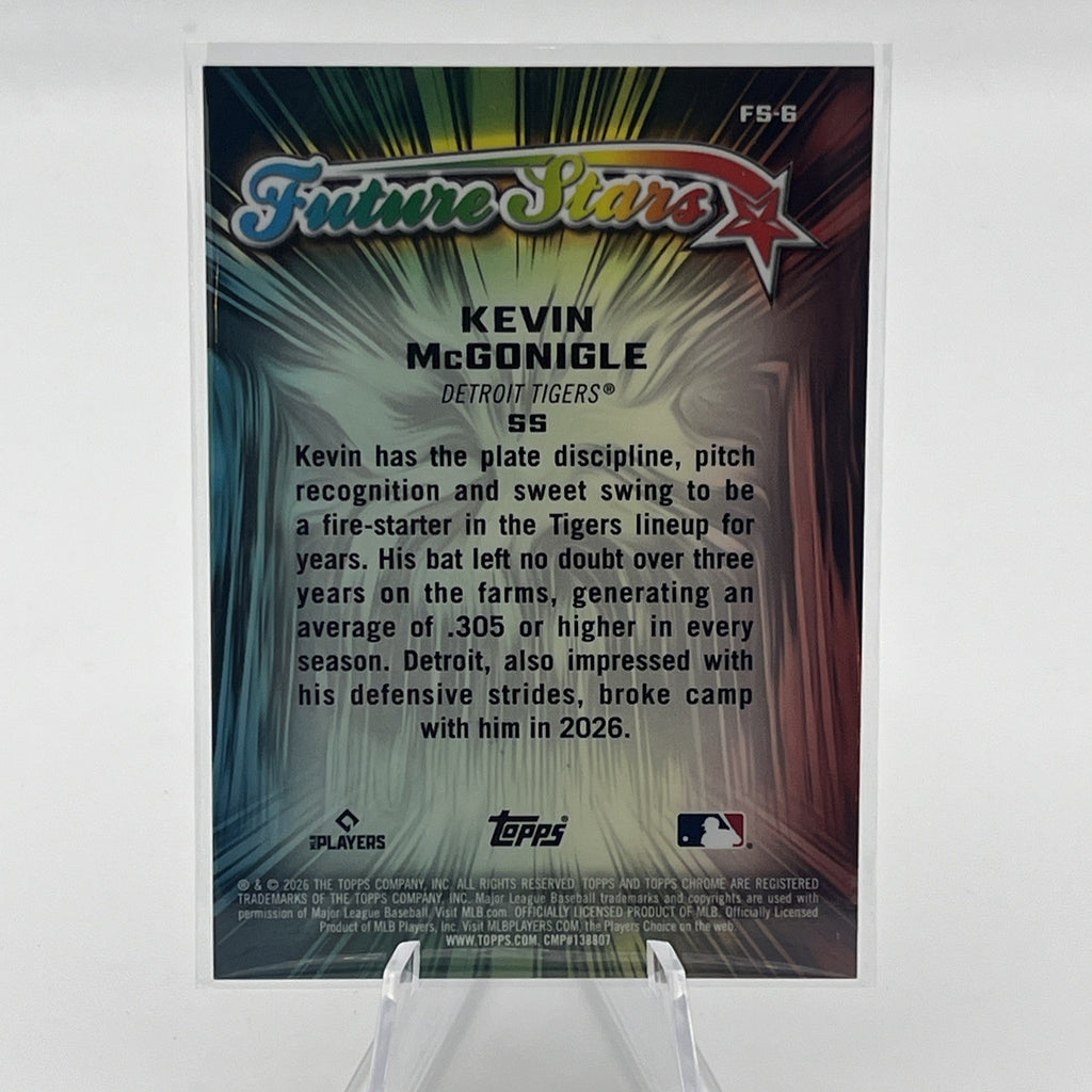 Topps 2026 Chrome Future Stars Kevin McGonigle RefractorDetroit Tigers FS-6 RC
