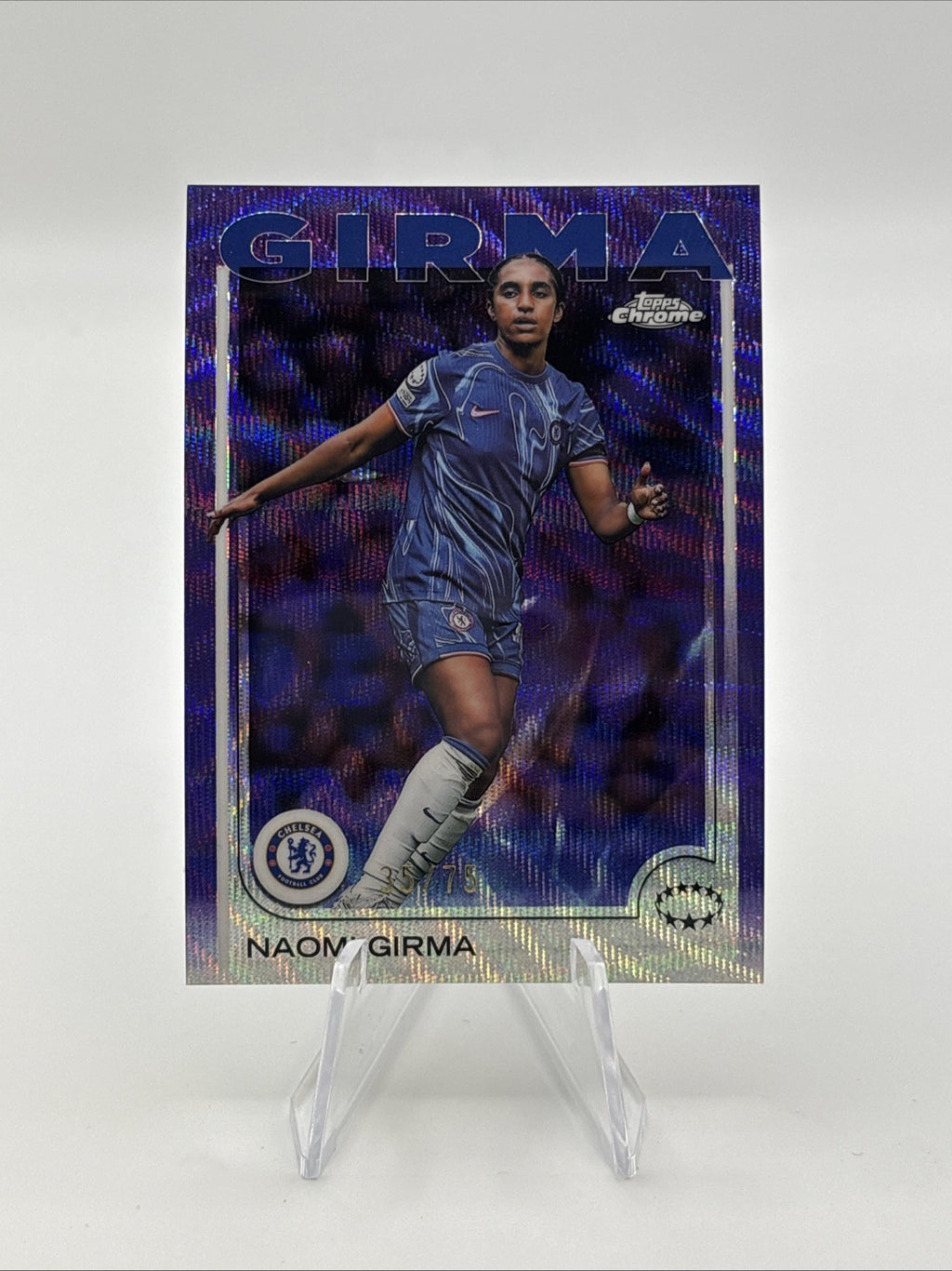 2025 Topps Chrome UEFA Women’s - Naomi Girma Purple Wave Refractor /75