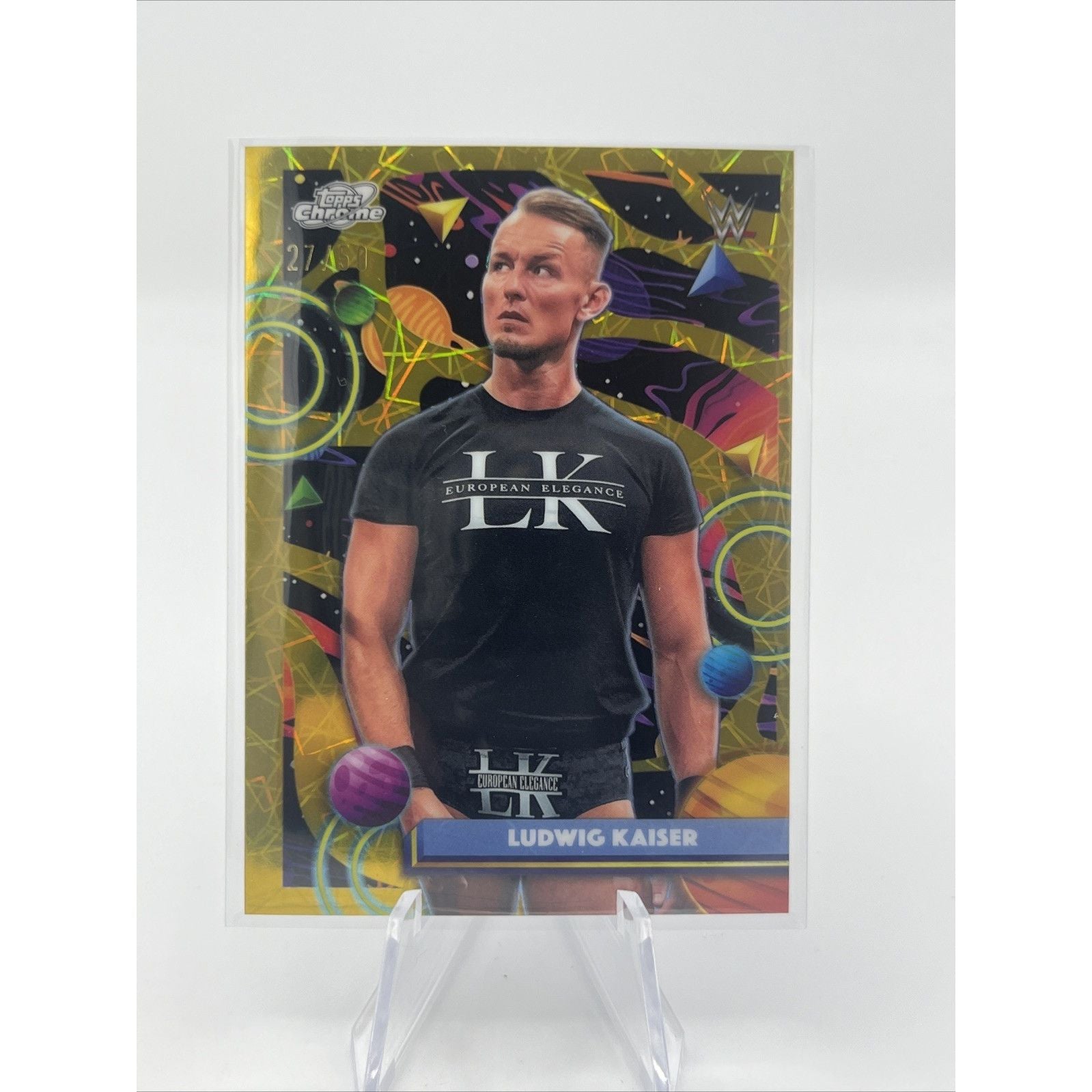 2026 Topps Cosmic Chrome WWE Ludwig Kaiser Base /50 Gold Interstellar