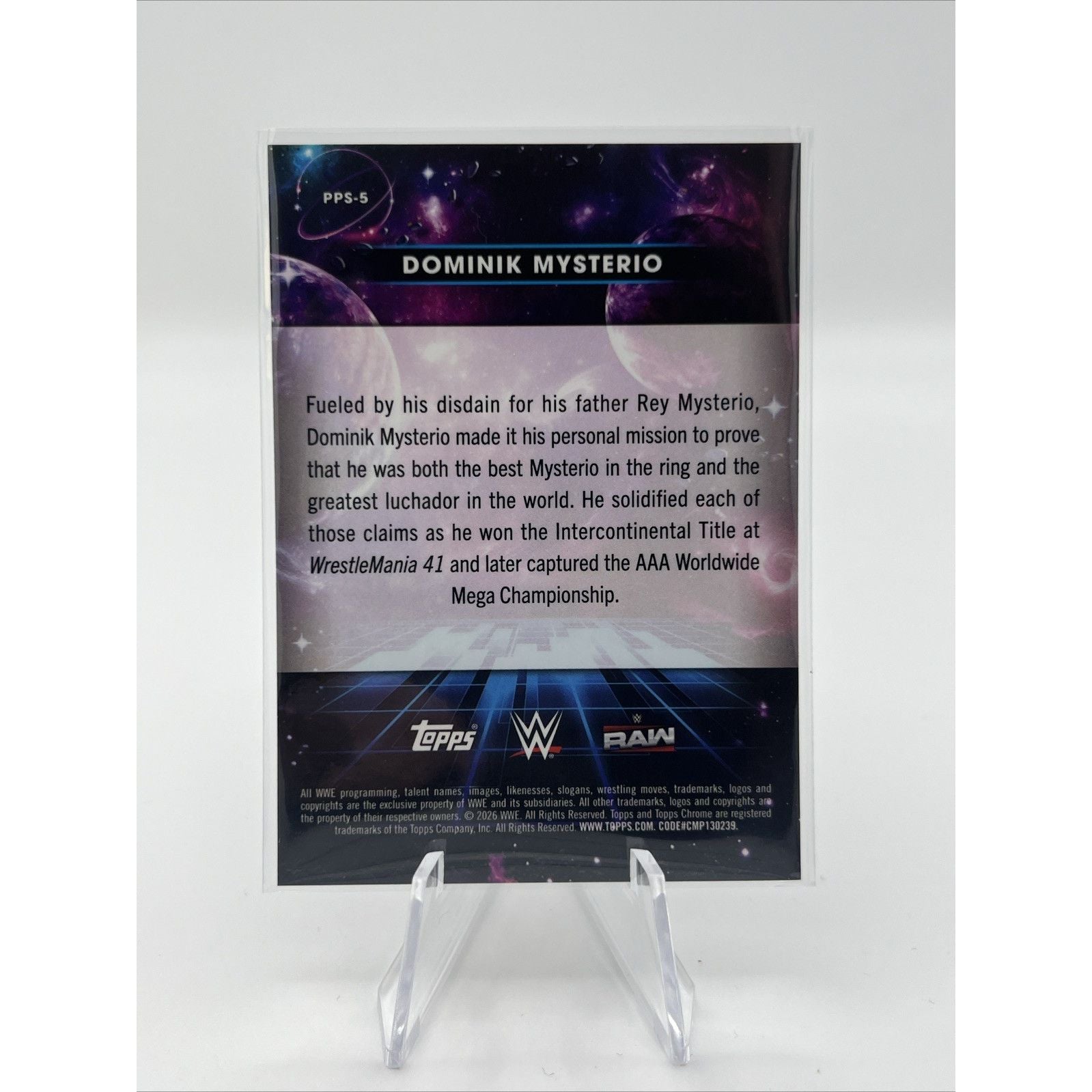 Dominik Mysterio 2026 Topps Chrome Cosmic WWE Planetary Pursuit Sun SSP