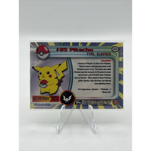 1999 Topps Pokemon T.V. Pikachu #25 Foil Black Logo (RARE) MP