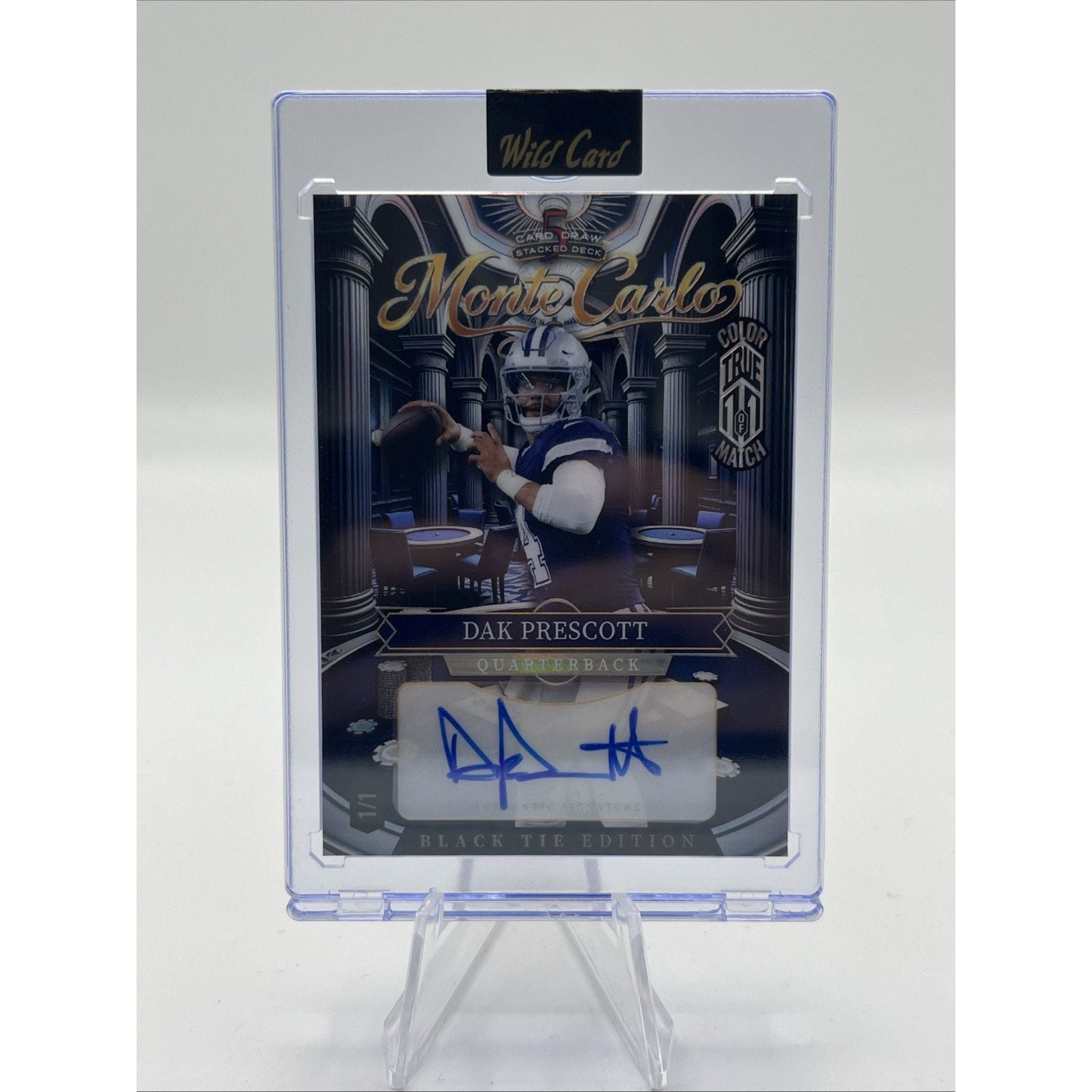 Dak Prescott Auto True 1 Of 1 Black SSP Case Hit Cowboys Wild Card 1/1