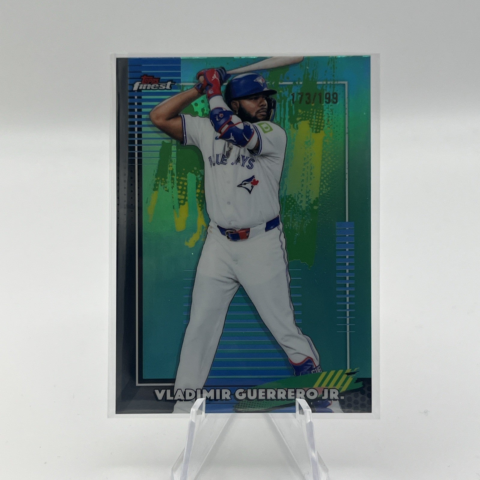 2026 Topps Finest Baseball Vladimir Guerrero Jr. #100 Aqua Refractor #/199