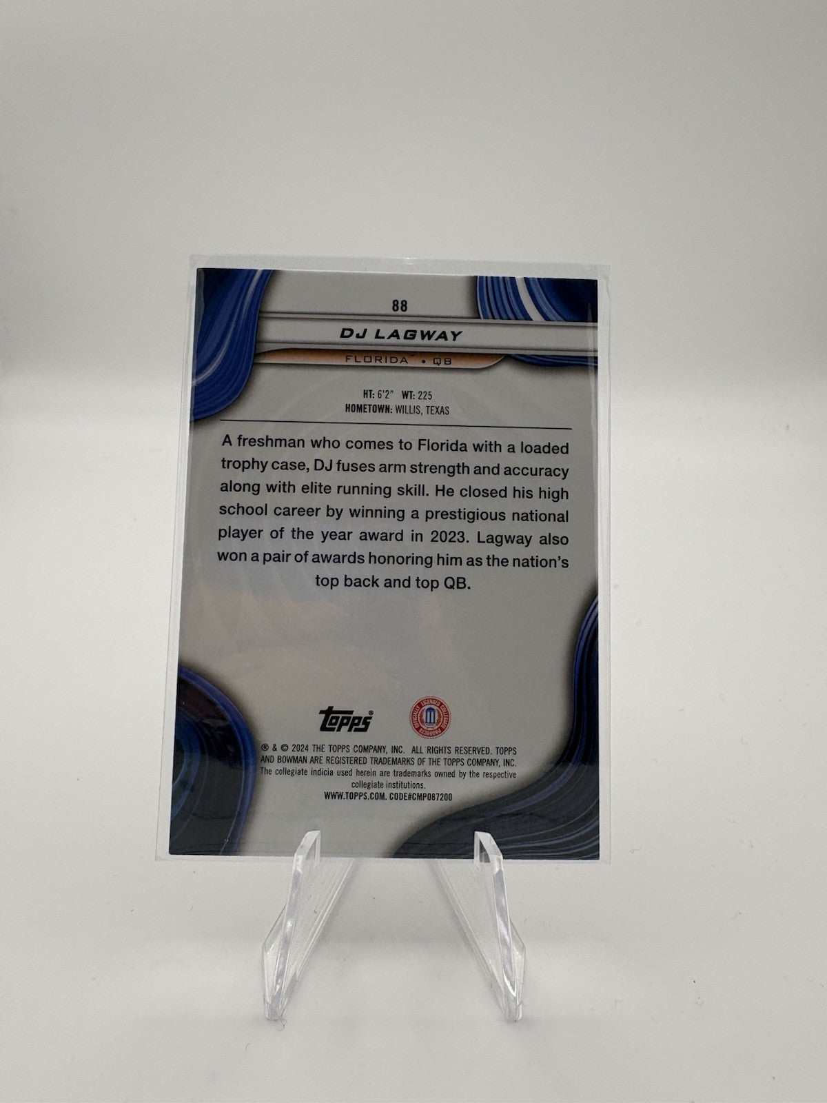 2024 Bowman's Best University - DJ Lagway #88 Purple Refractor /125 (RC)