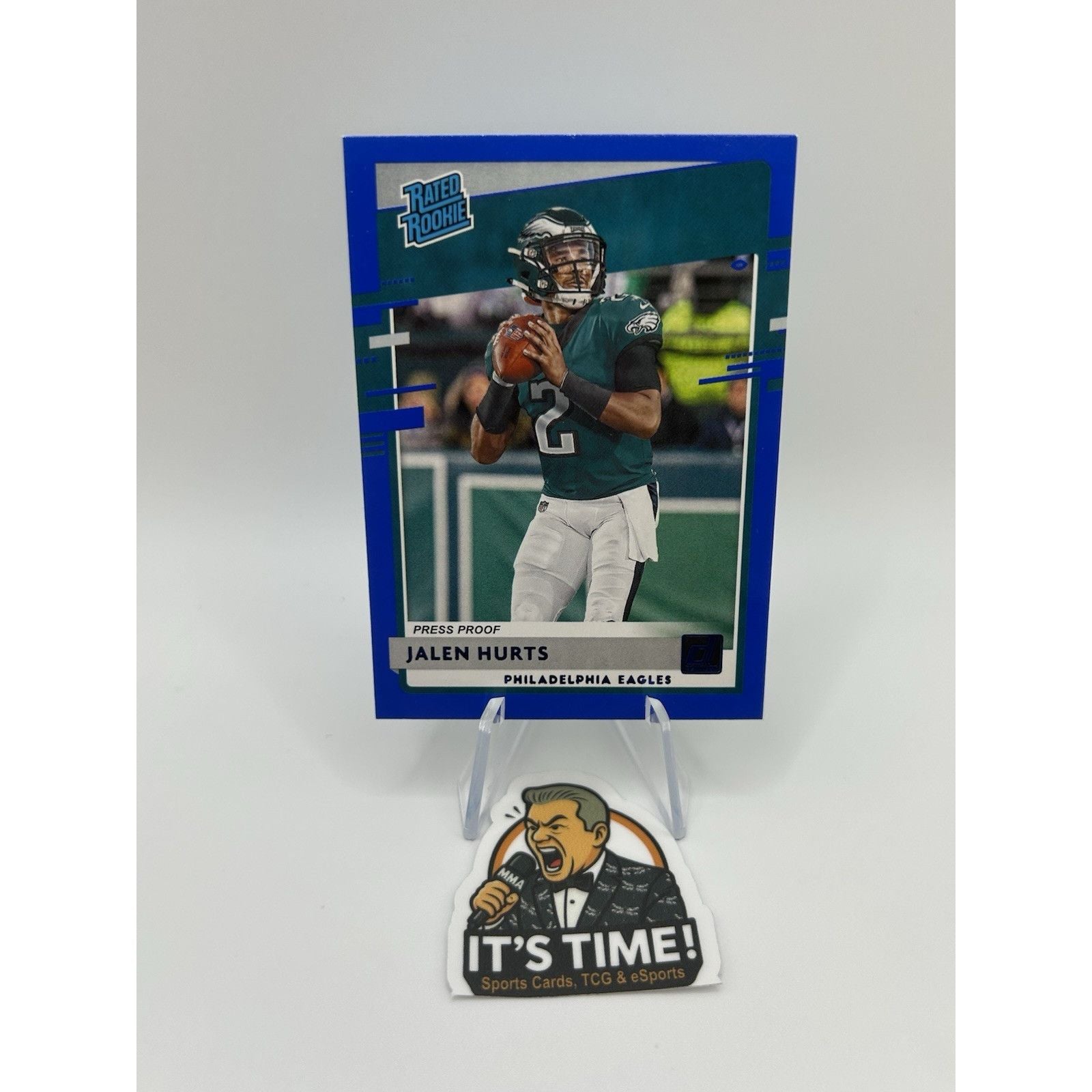 2020 Panini Donruss Jalen Hurts RC #314 Rated Rookie Blue Press Proof SP Eagles