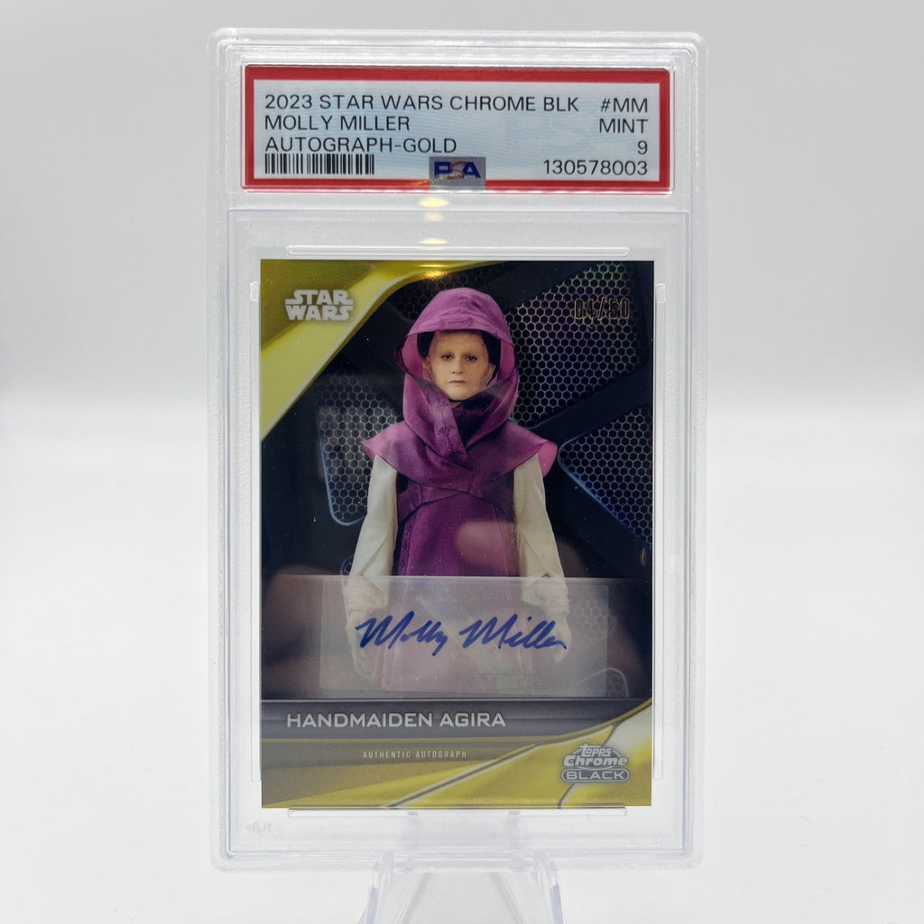 2023 Topps Chrome Black Star Wars HANDMAIDEN AGIRA AUTO MOLLY MILLER /50 GOLD