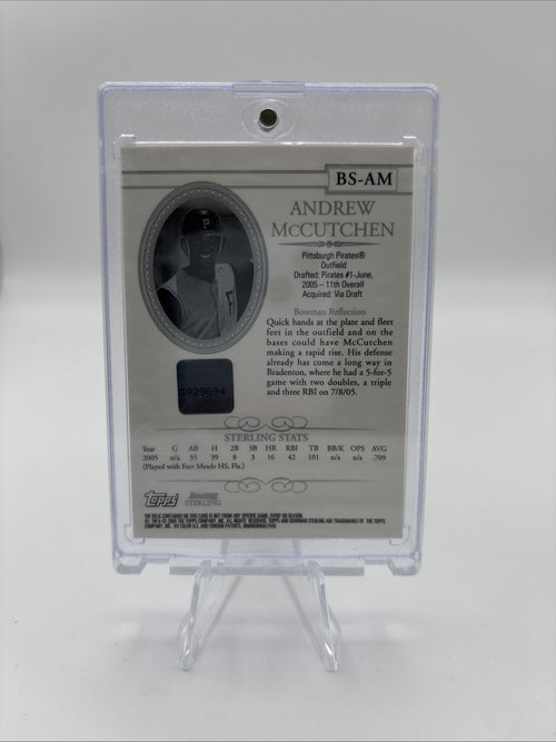 2005 Bowman Sterling - Andrew McCutchen #BS-AM Auto/Jersey (AU, MEM, RC)