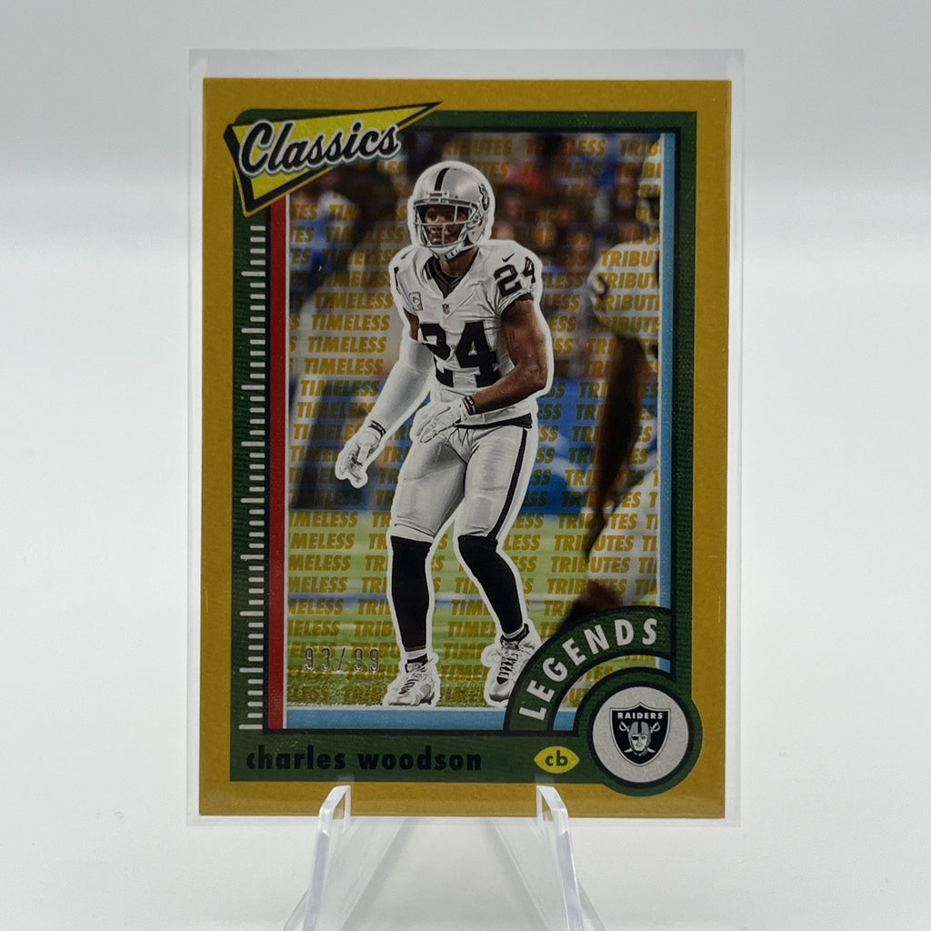 charles woodson #103 /99 2022 PANINI CLASSICS RAIDERS TIMELESS GOLD SP