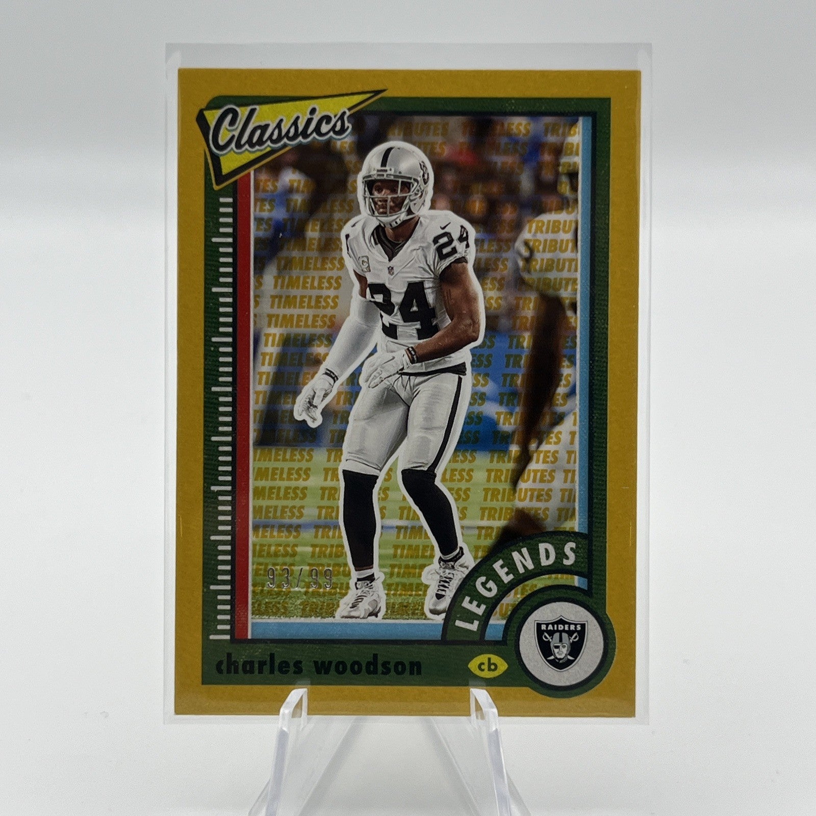 charles woodson #103 /99 2022 PANINI CLASSICS RAIDERS TIMELESS GOLD SP