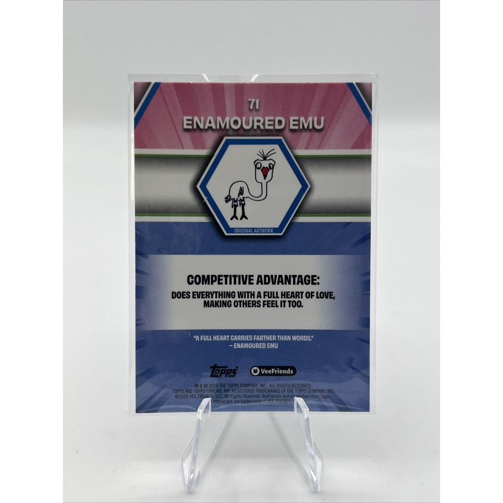 Topps 2026 Chrome VeeFriends Enamoured Emu #71 VF First Chrome 23/75