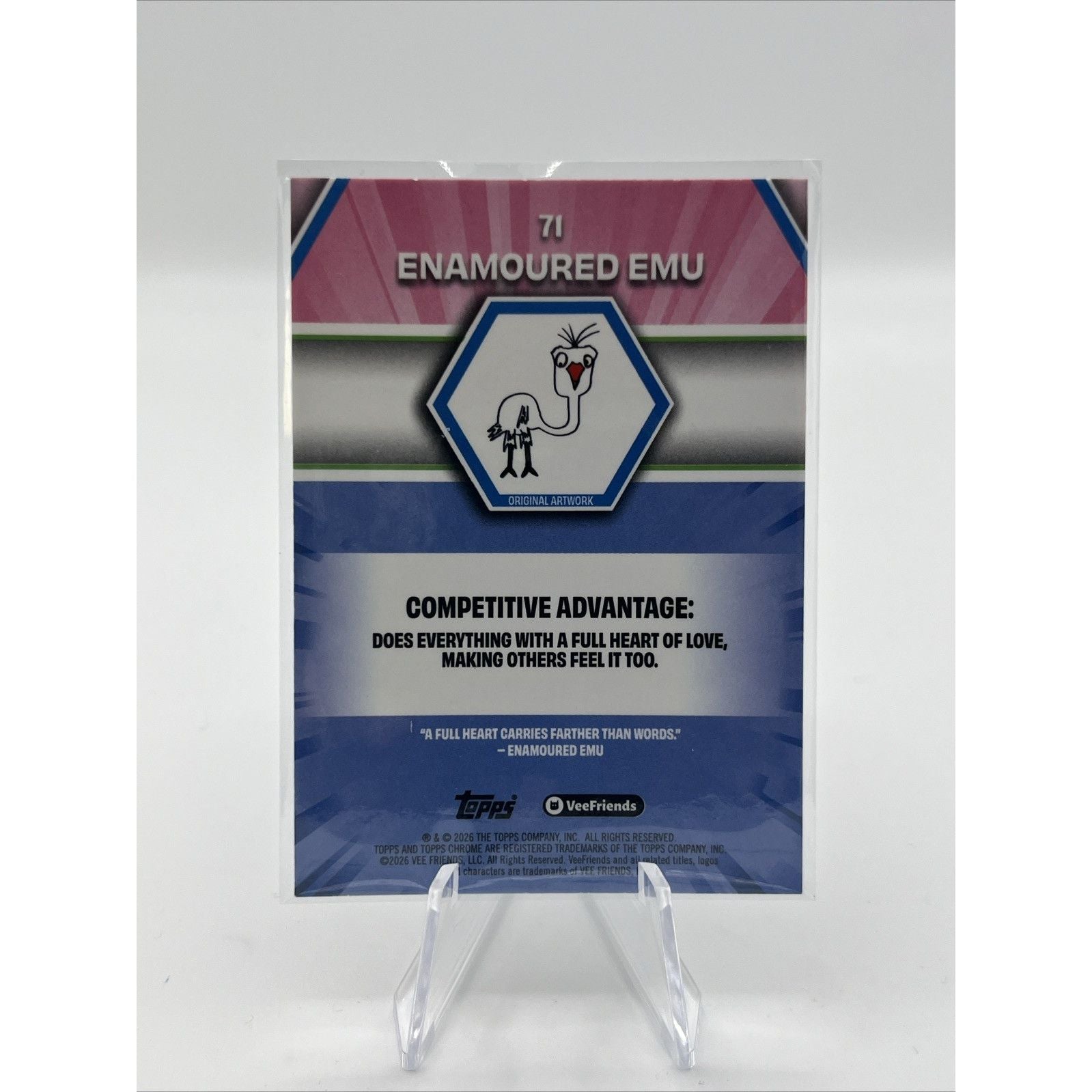 Topps 2026 Chrome VeeFriends Enamoured Emu #71 VF First Chrome 23/75