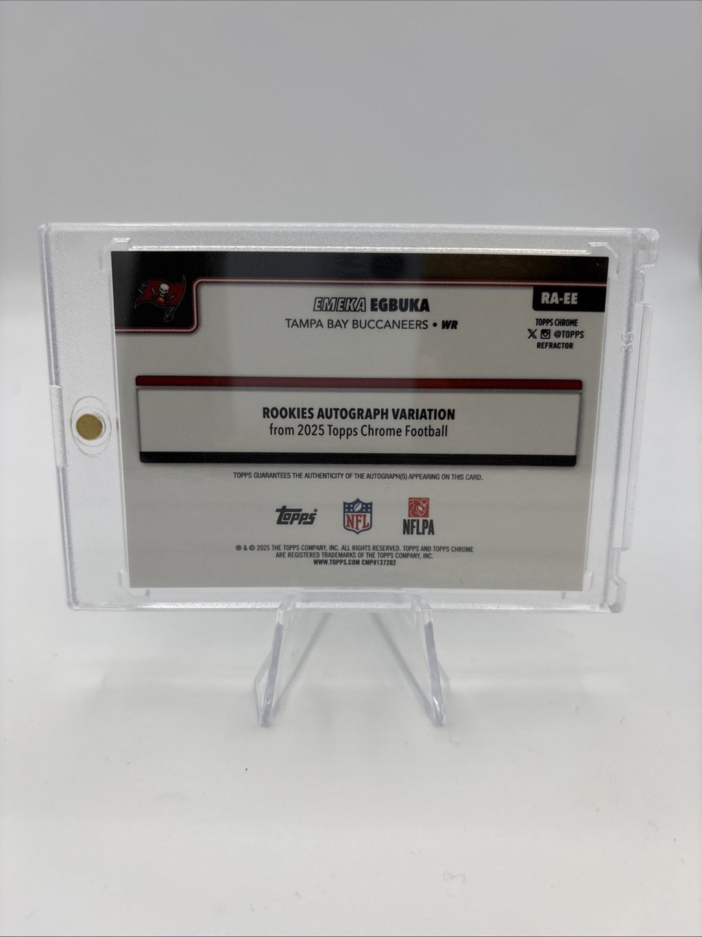 2025 Topps Chrome - Rookie Autographs Emeka Egbuka #RA-EE Refractor /499 (AU,...