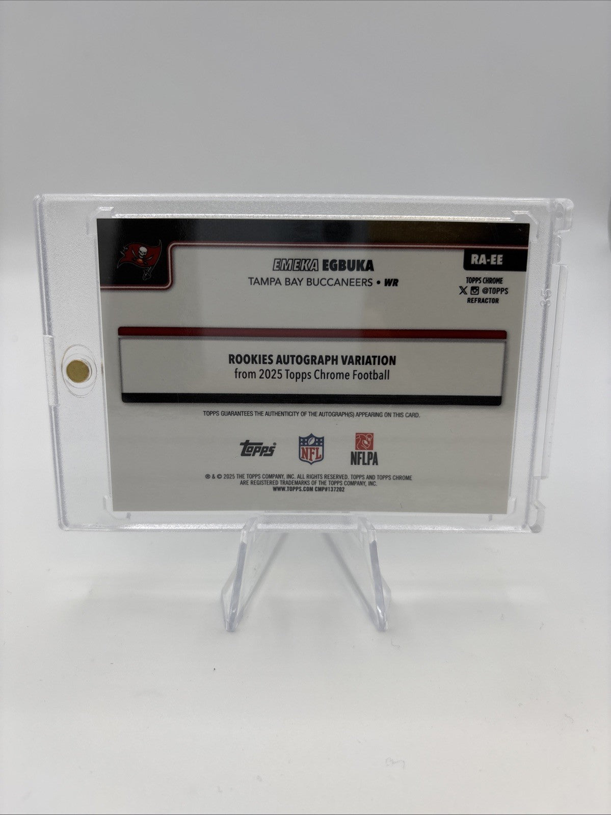 2025 Topps Chrome - Rookie Autographs Emeka Egbuka #RA-EE Refractor /499 (AU,...