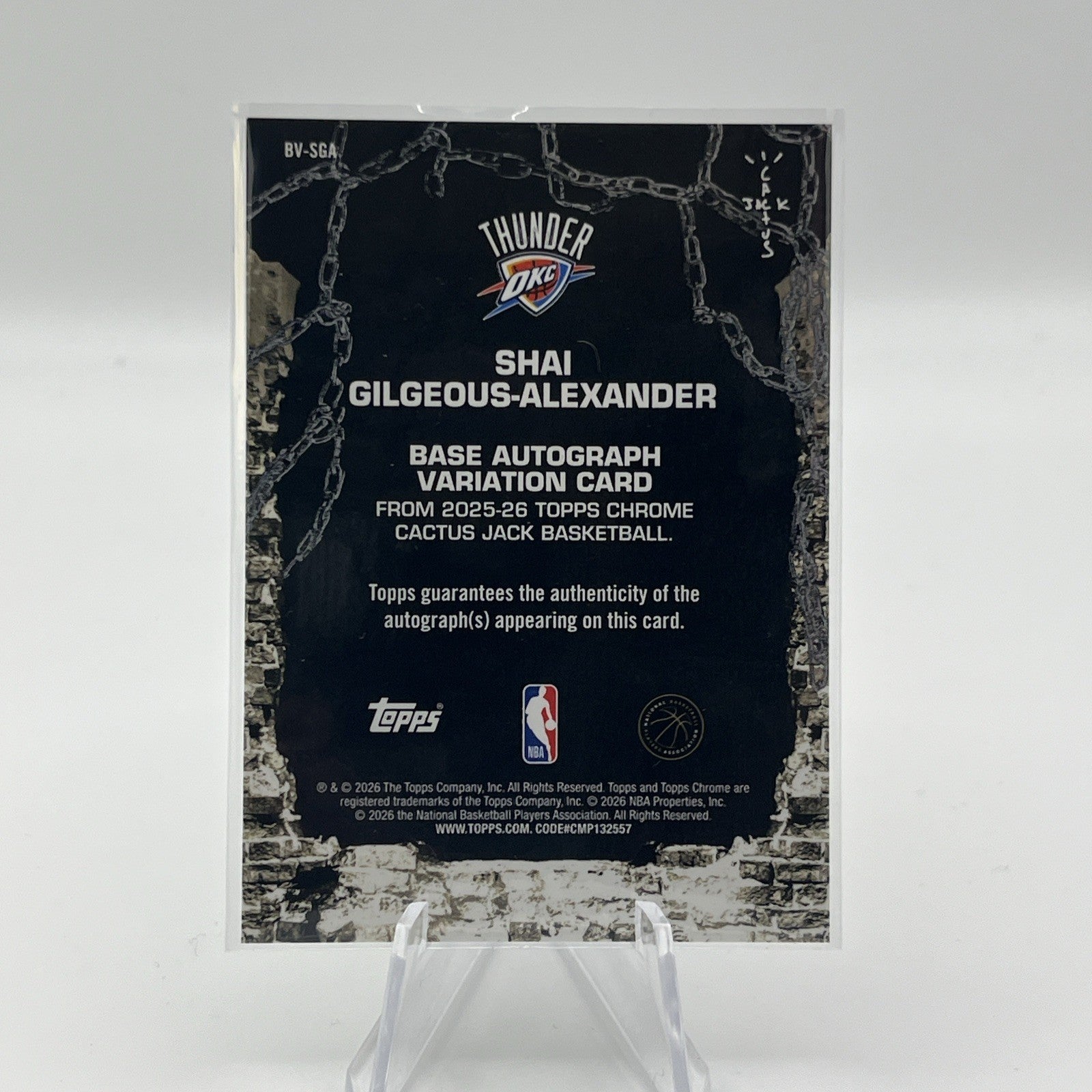 Shai Gilgeous-Alexander 2025-26 Topps Chrome x Cactus Jack AUTO Red #/5