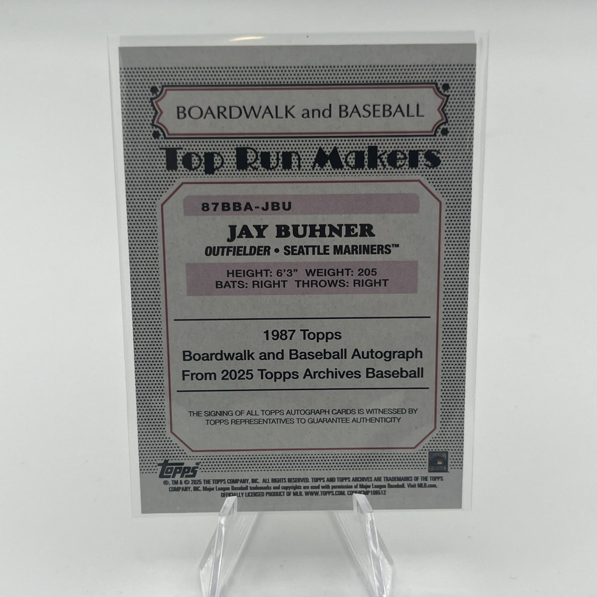 2025 Topps Archives - 1987 Topps Boardwalk and Baseball Autographs Jay Buhner