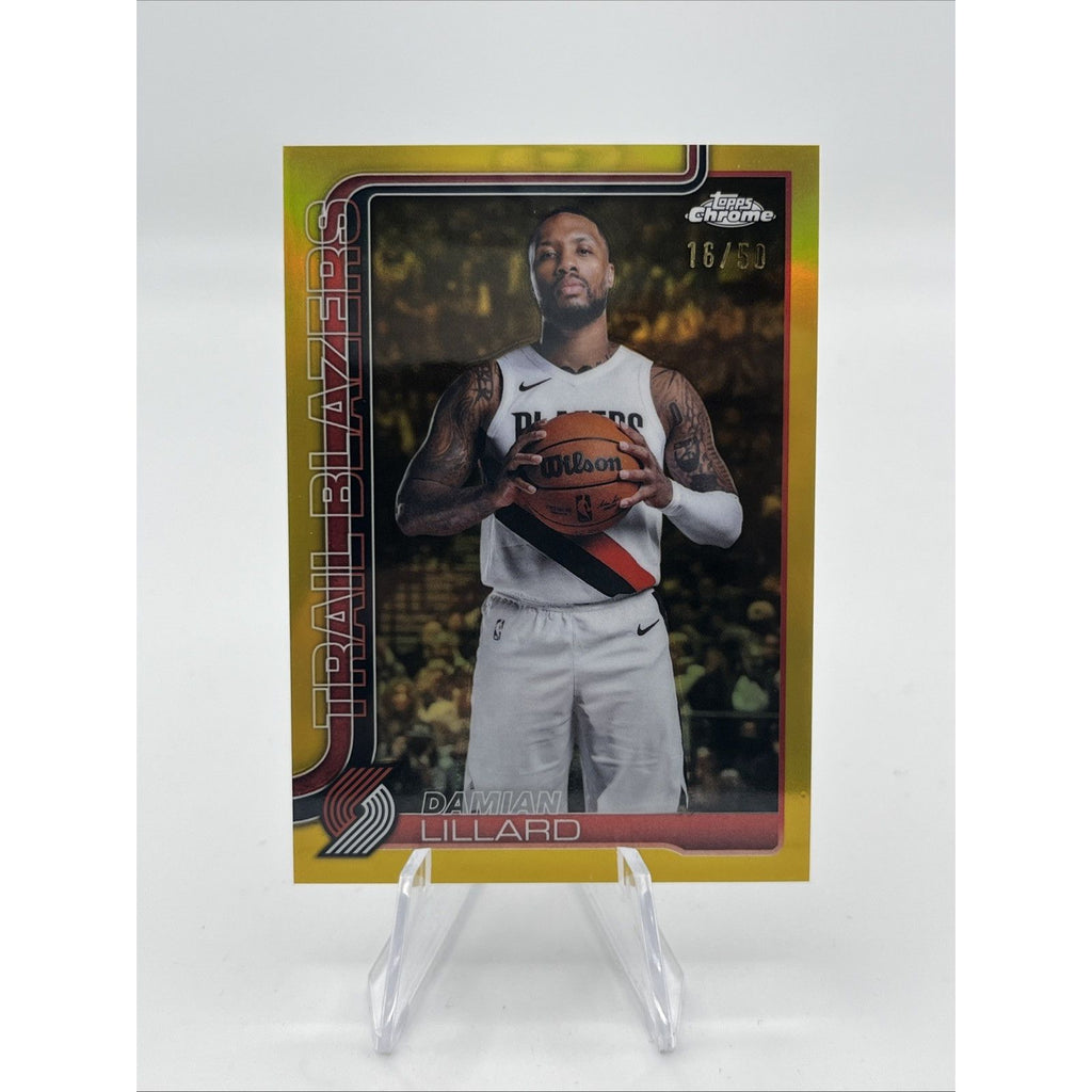 2025-26 Topps Chrome Update Damian Lillard TRUE GOLD REFRACTOR #/50