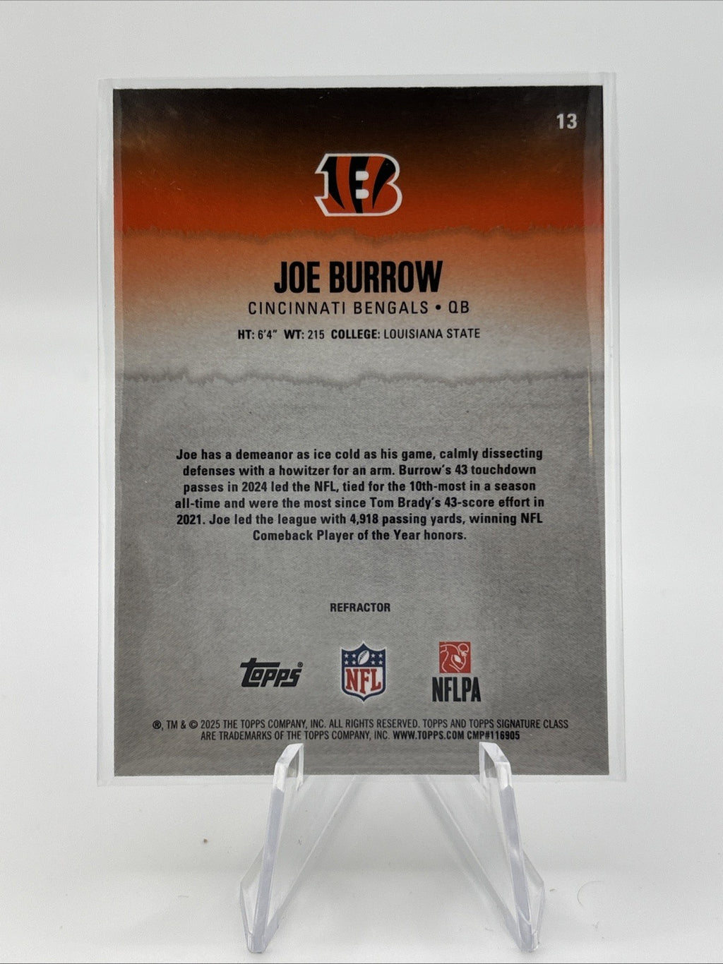 2025 Topps Signature Class - Joe Burrow Refractor