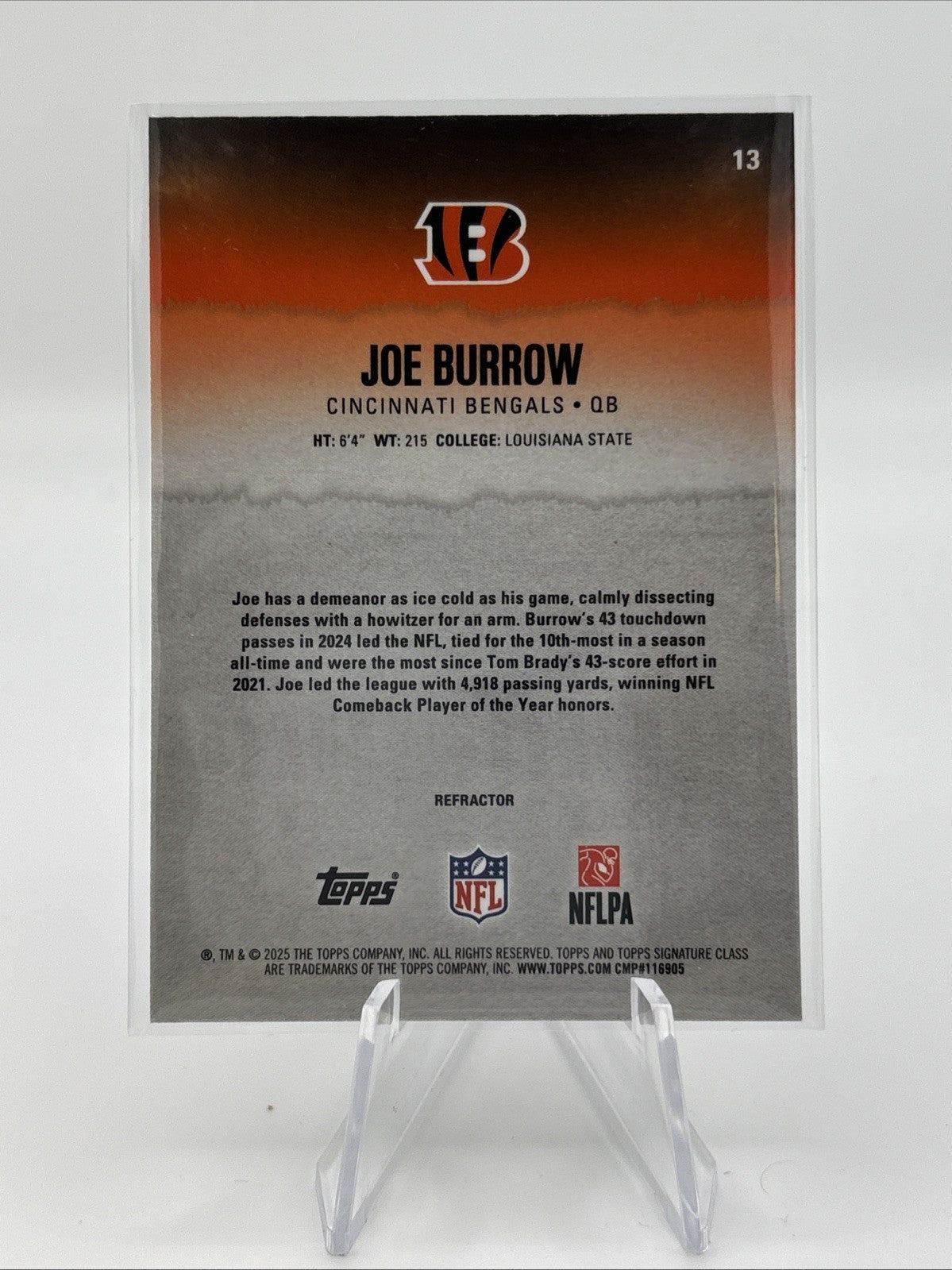 2025 Topps Signature Class - Joe Burrow Refractor