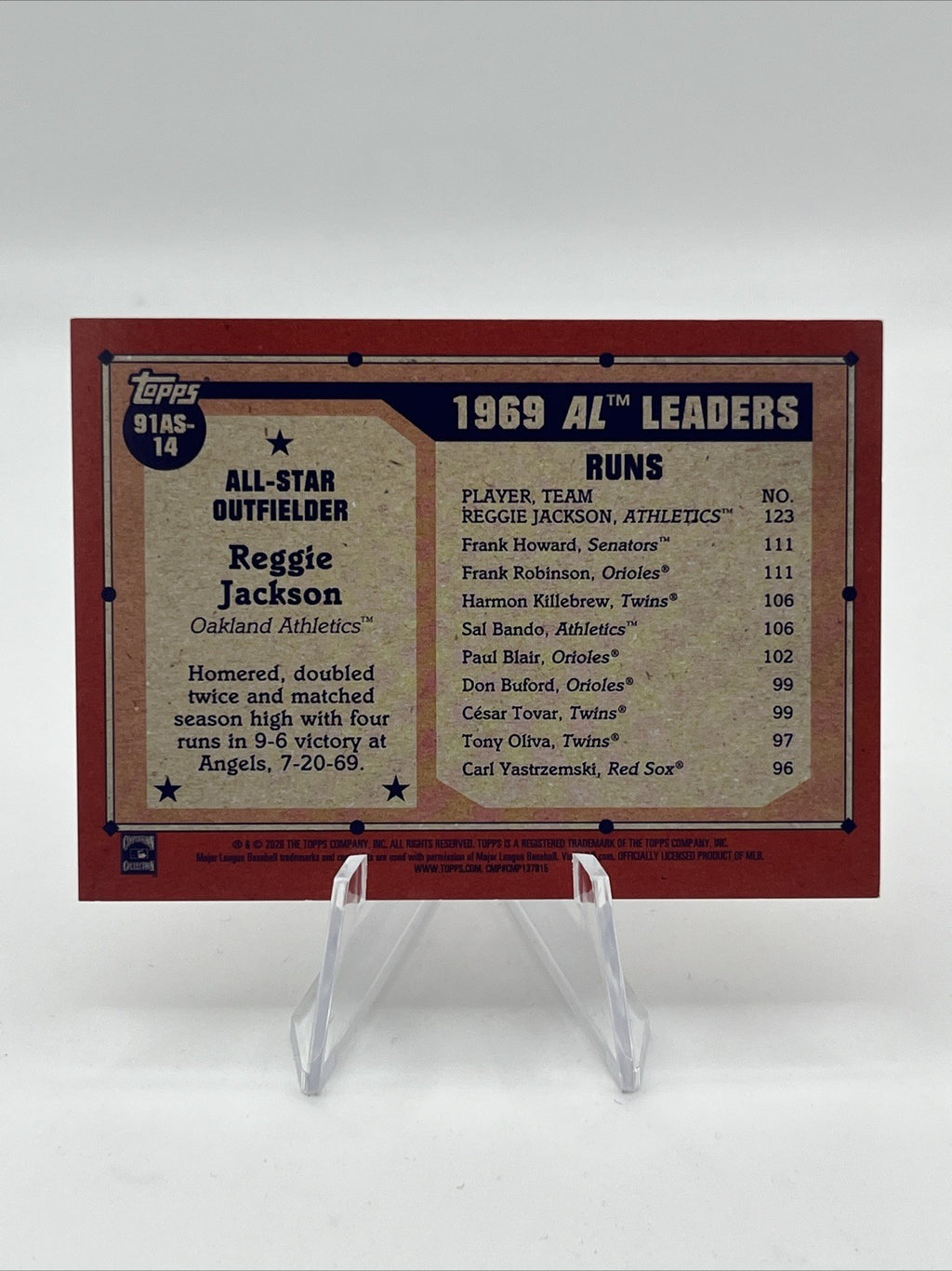 2026 Topps Series 2 Reggie Jackson 1991 All-Star Orange Crackel Foil SSP #/25
