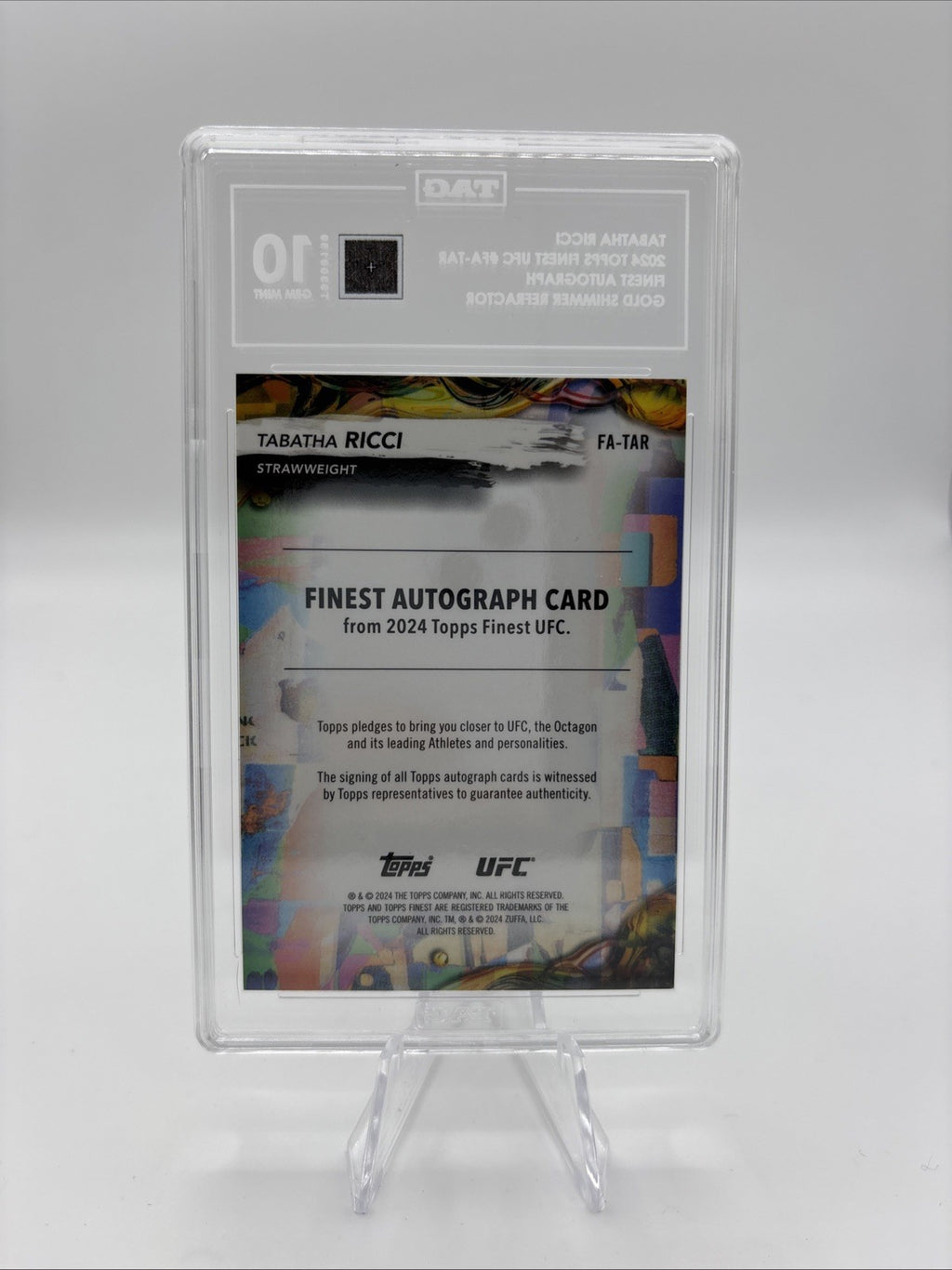 2025 Topps Finest UFC - Autographs Tabatha Ricci Gold Shimmer Auto /50 TAG 10
