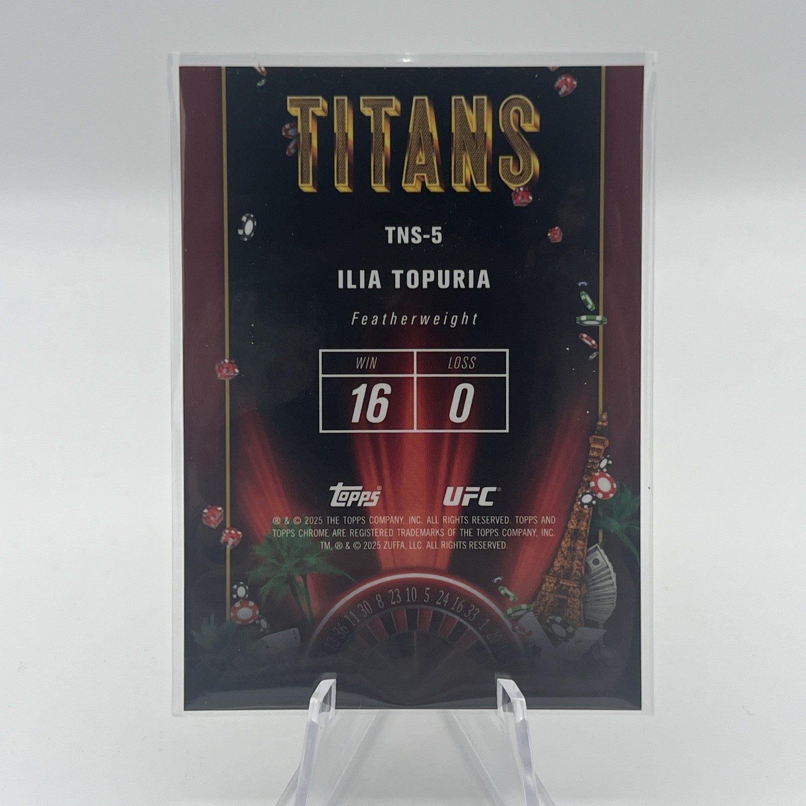 2025 Topps Chrome UFC Ilia Topuria Titans Refractor SSP TNS-5