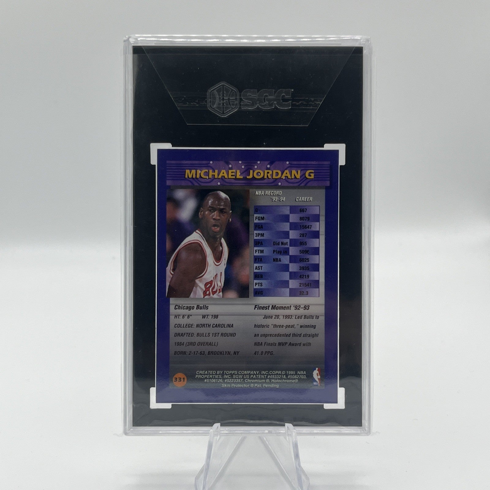 MICHAEL JORDAN~RARE (POP 36) 1994 TOPPS FINEST SGC-9.5 MINT+ CARD #331