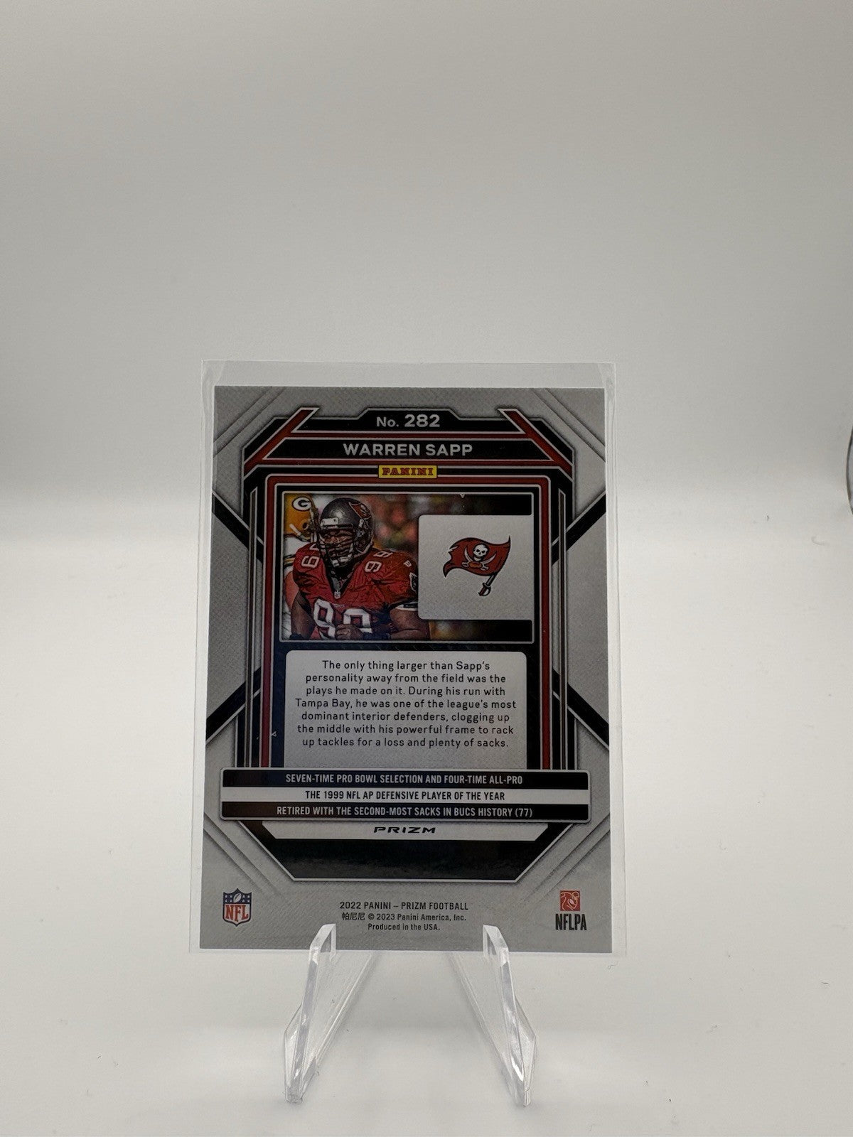 Warren Sapp 2022 Panini Prizm Black White Checker Board #282 Buccaneers