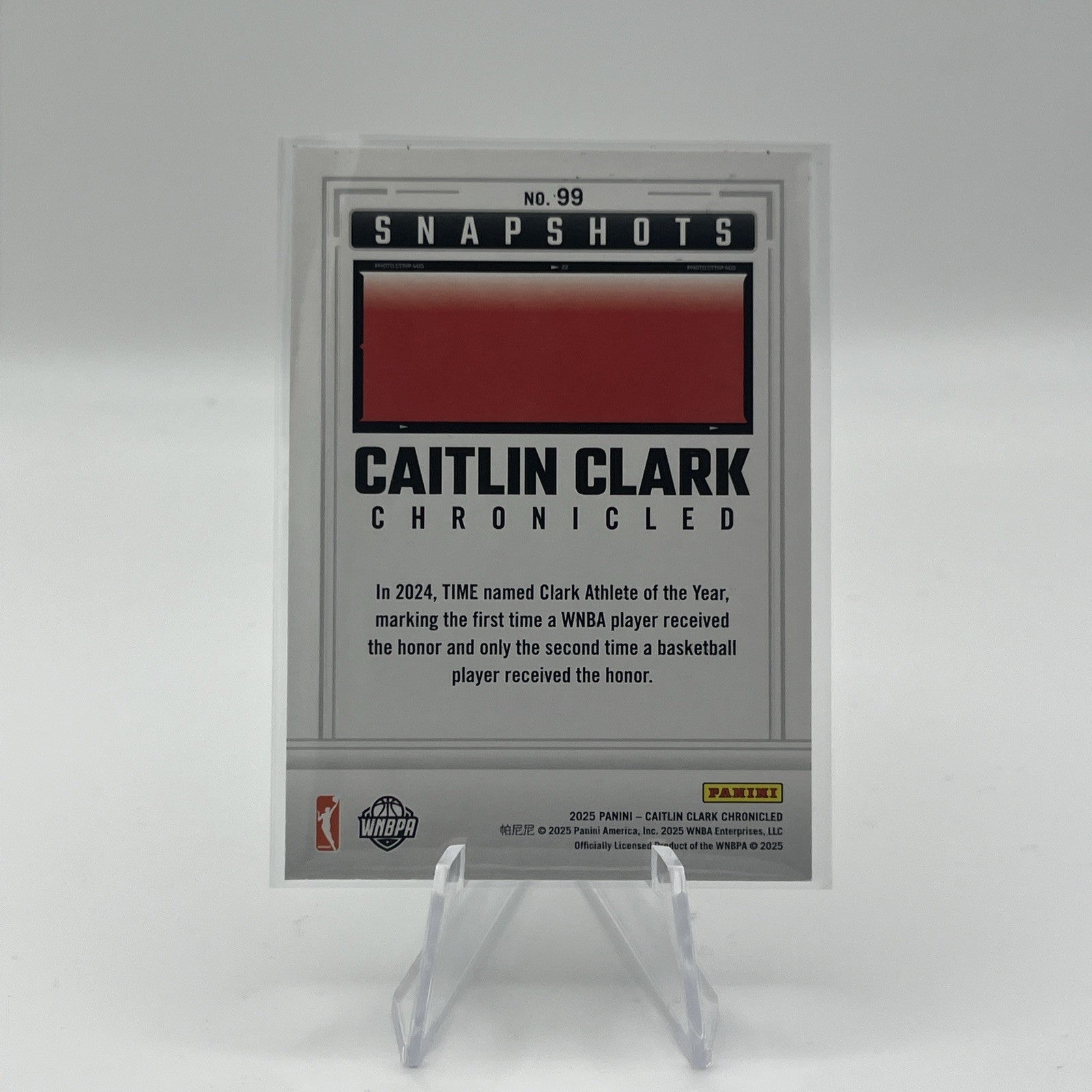 2025 Panini Caitlin Clark Chronicled TIME Athlete #99 Snapshots WNBA