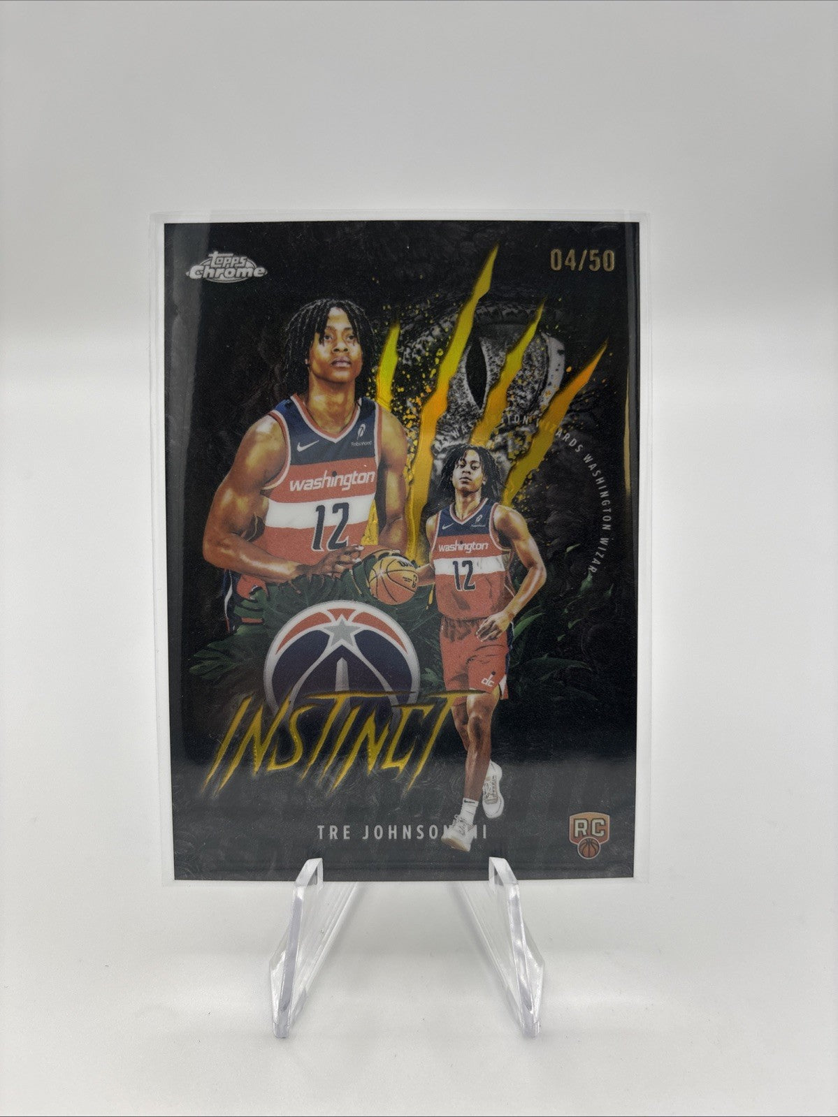 2025-26 Topps Chrome - Instinct Tre Johnson #INS-16 Gold Refractor /50 (RC)