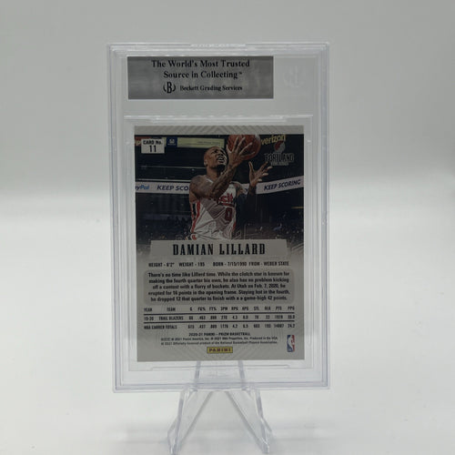 2020-21 Panini Prizm Damien Lillard Prizm Flashback BGS 9
