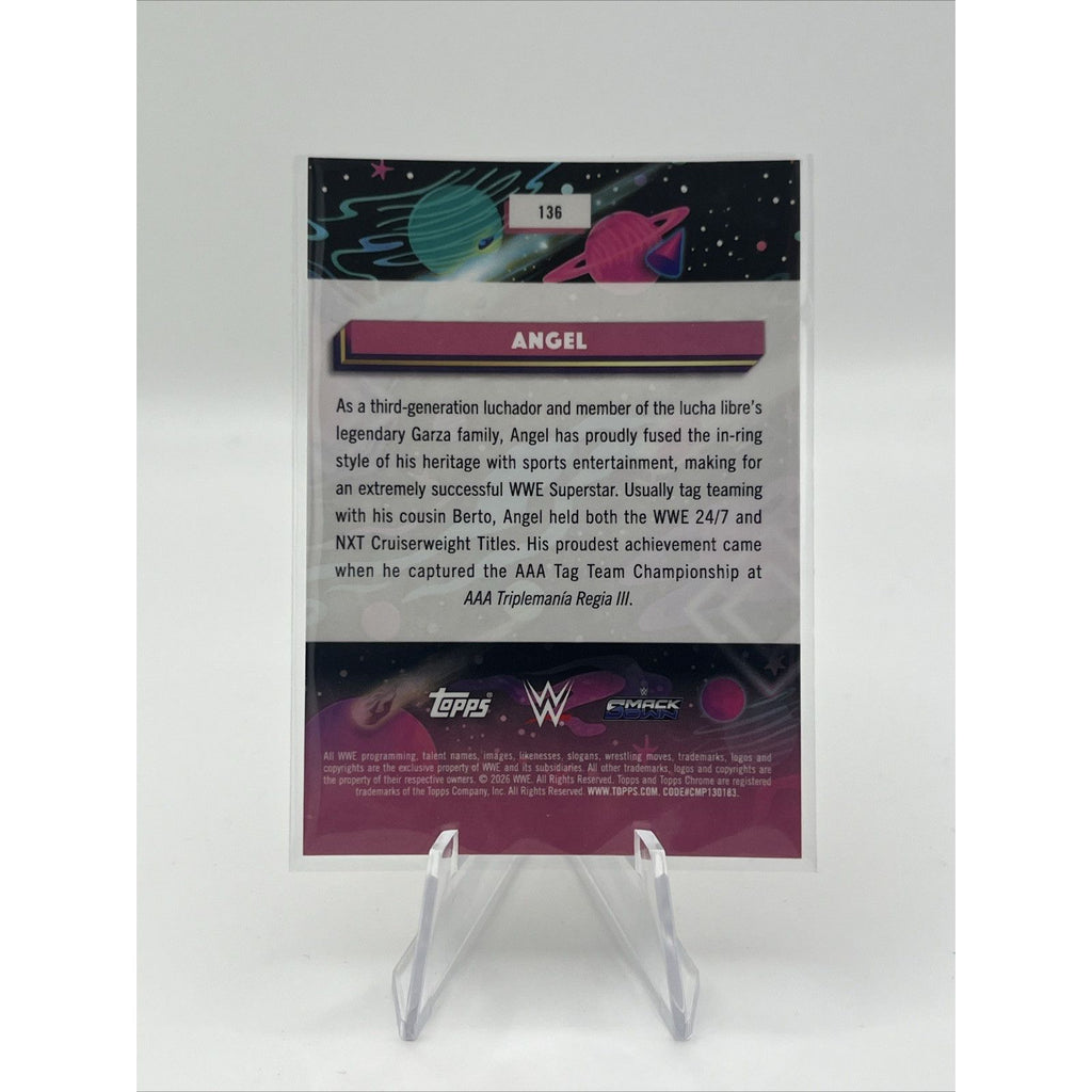 2026 Topps Chrome Cosmic WWE ANGEL #136 GOLD INTERSTELLAR REFRACTOR /50