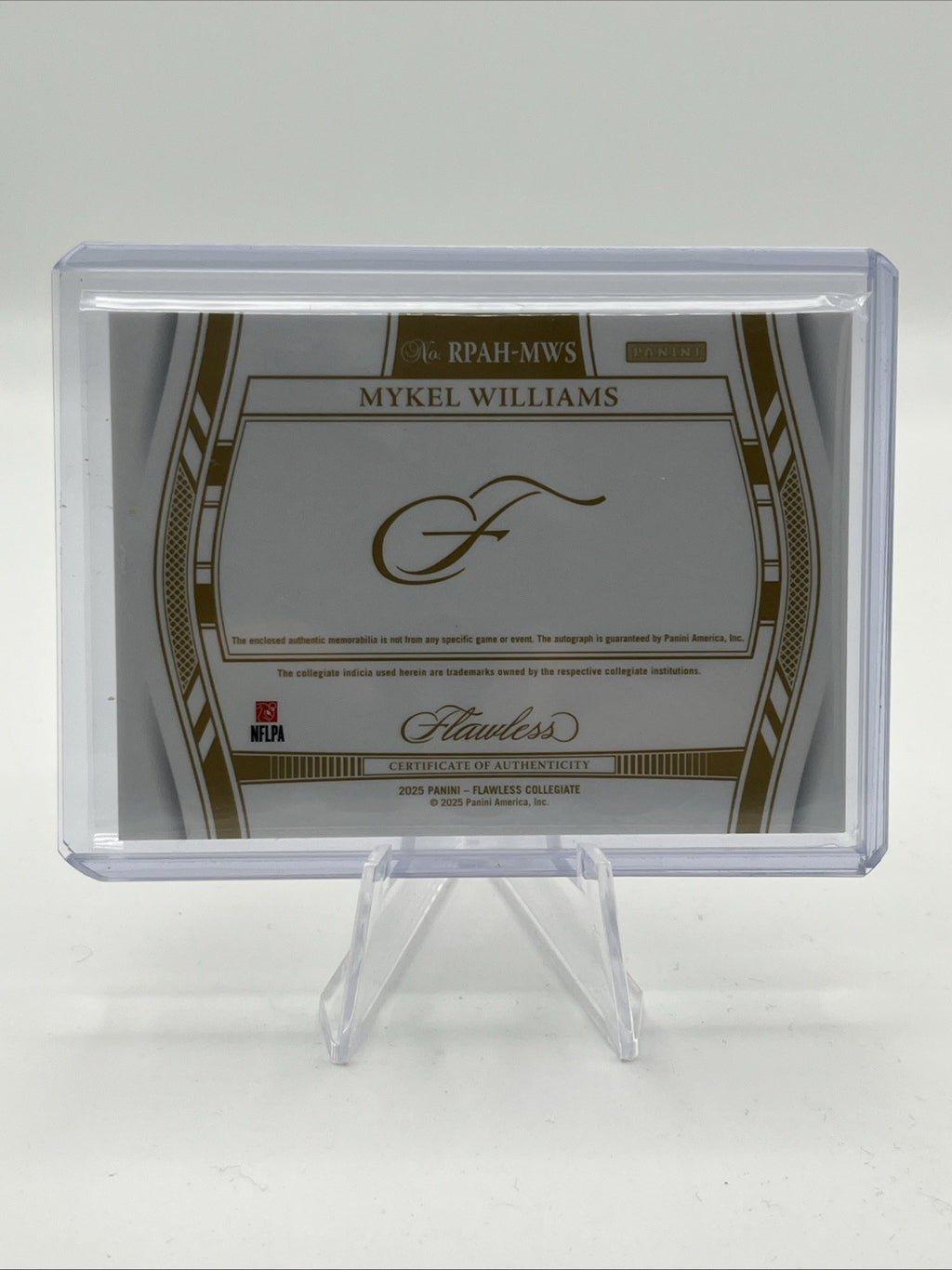 2025 Panini National Treasures Mykel Williams Patch Auto #/20 Georgia Bulldogs