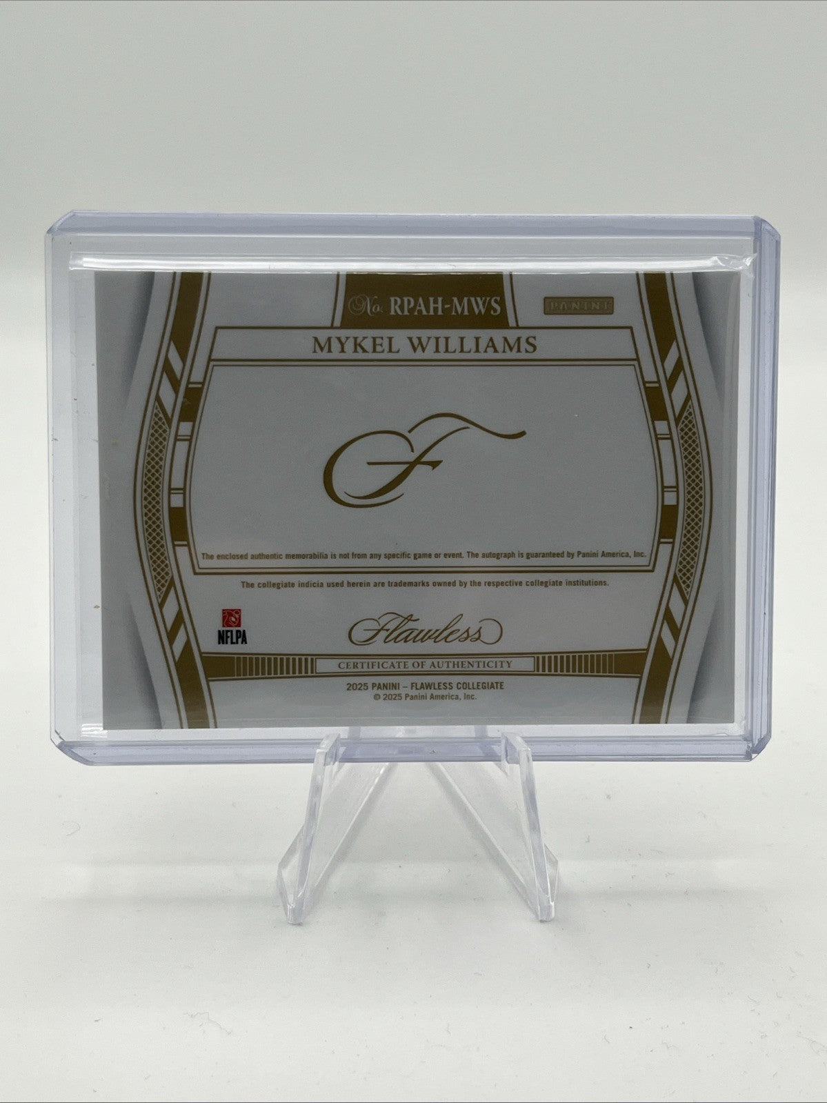 2025 Panini National Treasures Mykel Williams Patch Auto #/20 Georgia Bulldogs