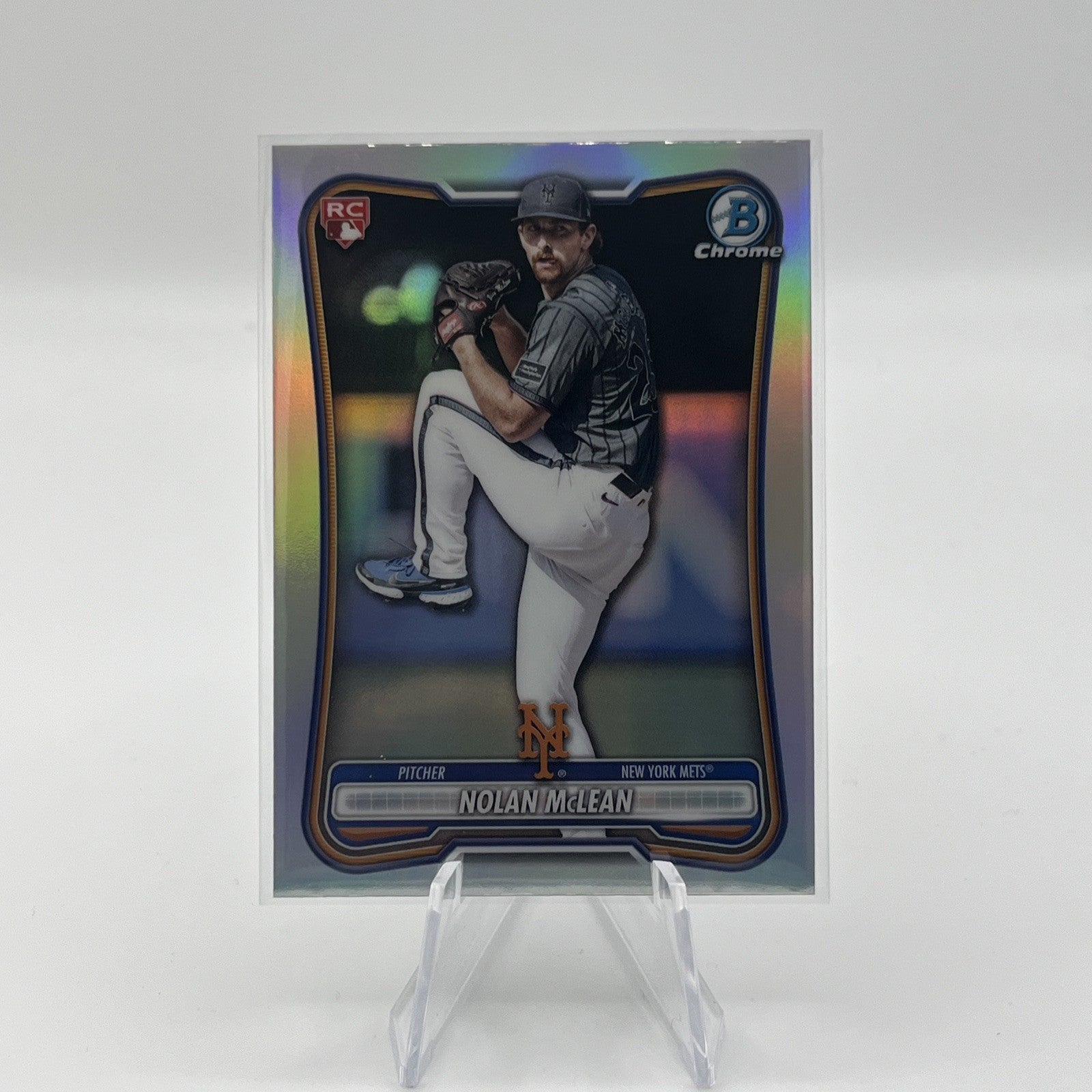 2026 Bowman Nolan McLean #85 Chrome Red Rookie Refractor (RC) New York Mets SP