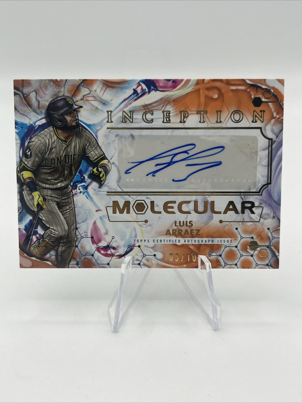 2025 Topps Inception Luis Arraez Auto Orange #/25 Molecular Autograph IMA-LAR