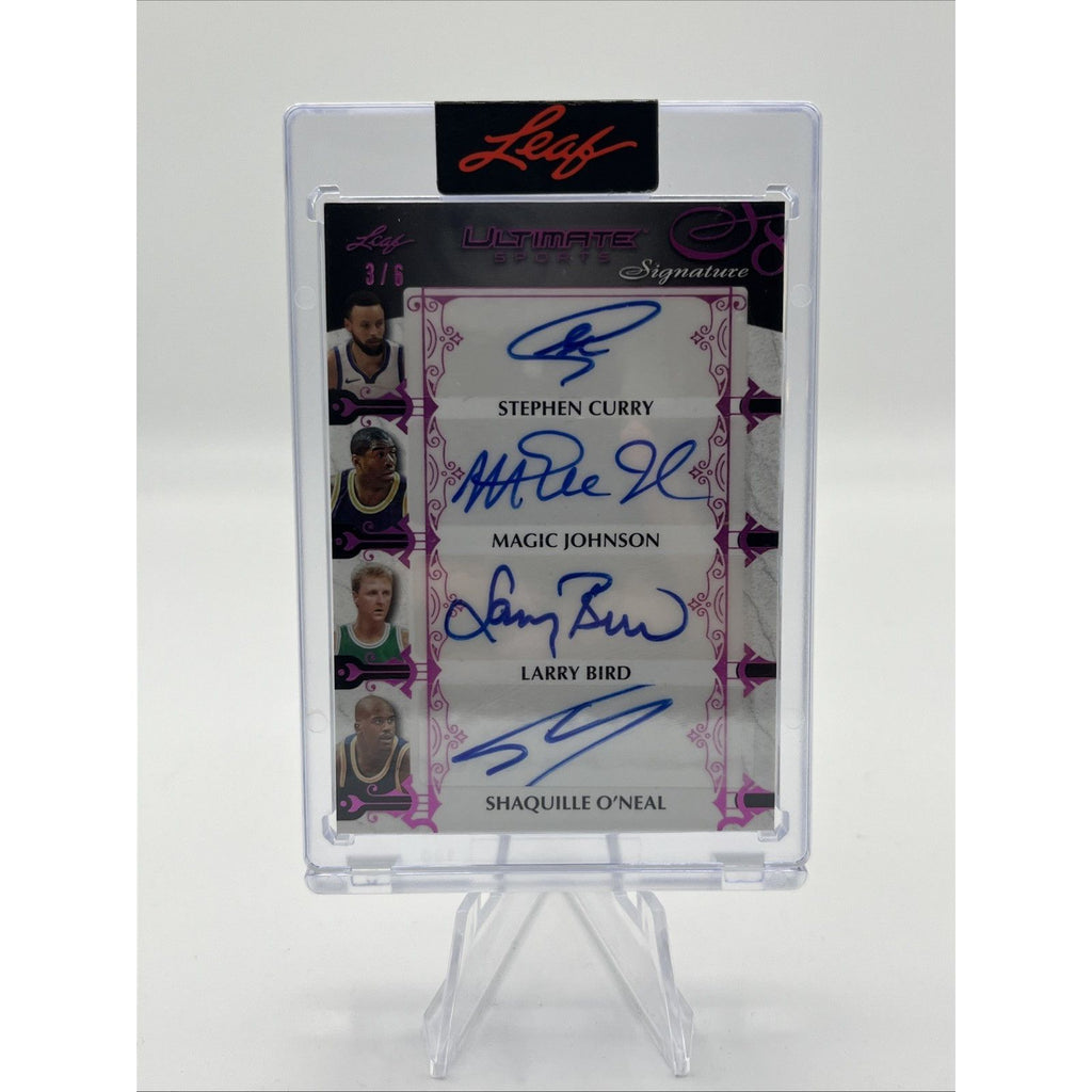 2024 Leaf Ultimate #US8-1 Curry/Magic/Bird/Shaq/Nash/Erving/West/Isiah Auto #/6
