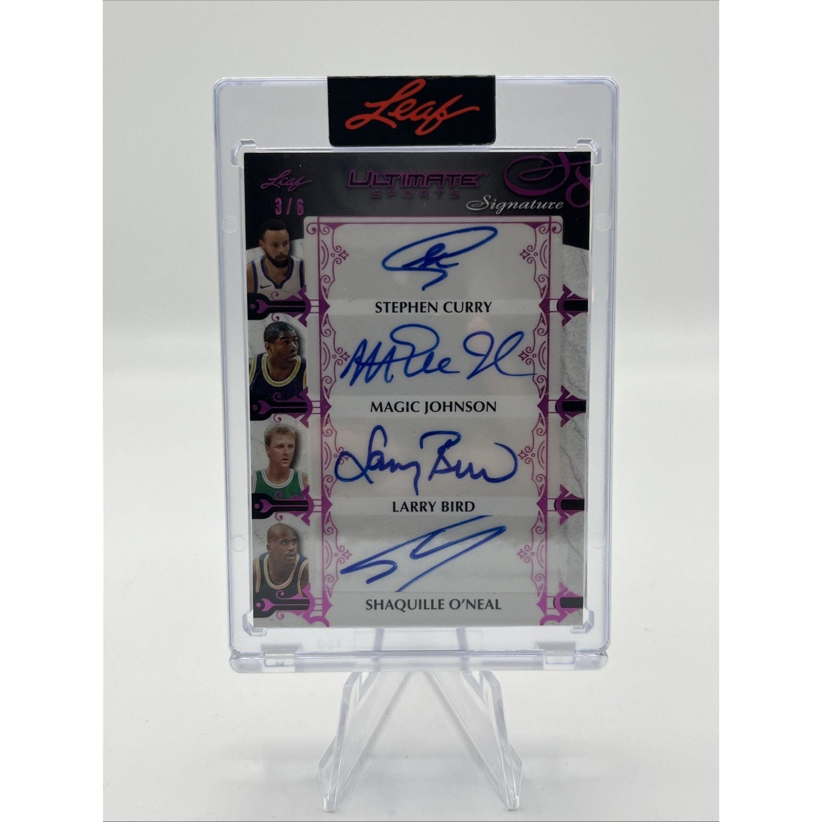 2024 Leaf Ultimate #US8-1 Curry/Magic/Bird/Shaq/Nash/Erving/West/Isiah Auto #/6
