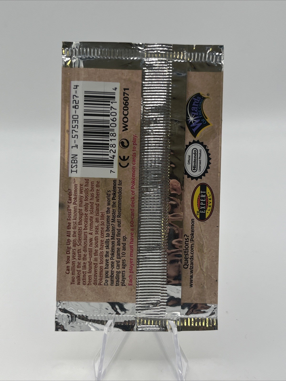 1999 Pokemon Fossil EMPTY WRAPPER NO CARDS Aerodactyl Pack Artwork 1st EDITION