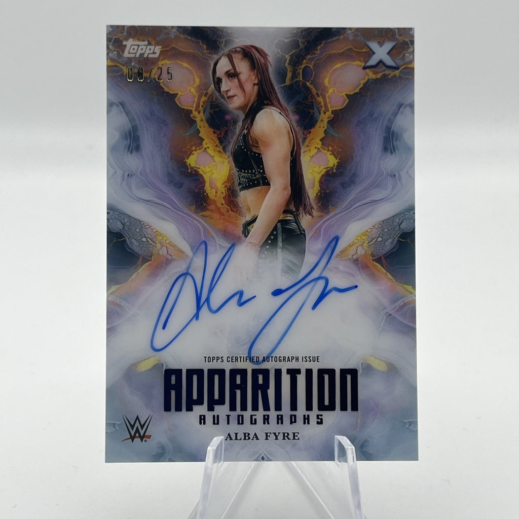 2025 Topps Exalted WWE ALBA FYRE Apparition On Card Auto Autograph Orange #/25