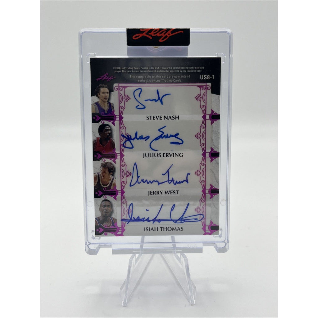 2024 Leaf Ultimate #US8-1 Curry/Magic/Bird/Shaq/Nash/Erving/West/Isiah Auto #/6