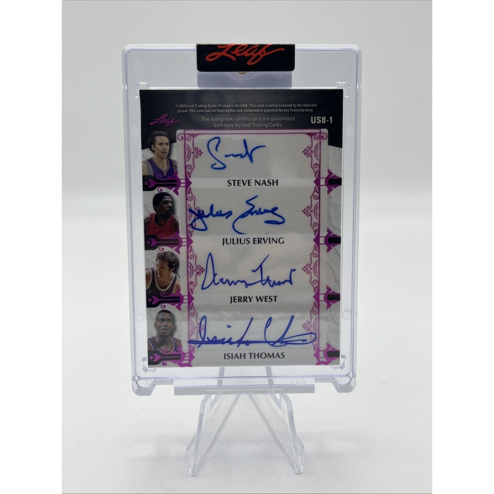 2024 Leaf Ultimate #US8-1 Curry/Magic/Bird/Shaq/Nash/Erving/West/Isiah Auto #/6
