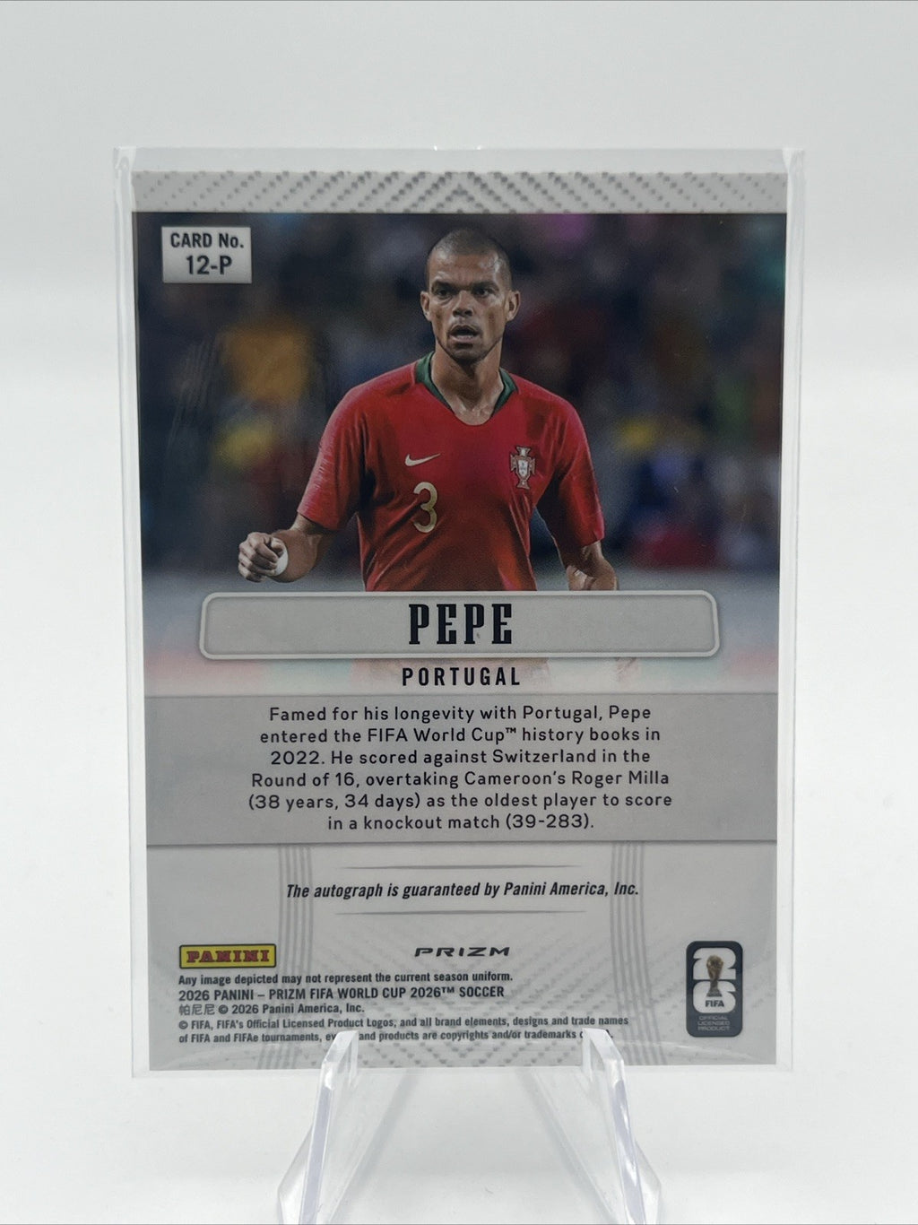2026 Prizm FIFA World Cup PEPE 2012 Prizm Silver Wave Throwback Auto Portugal