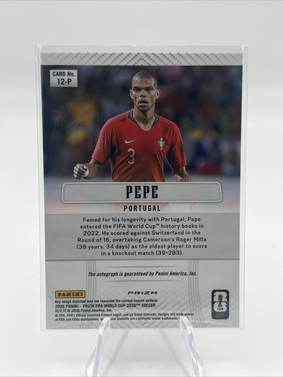 2026 Prizm FIFA World Cup PEPE 2012 Prizm Silver Wave Throwback Auto Portugal