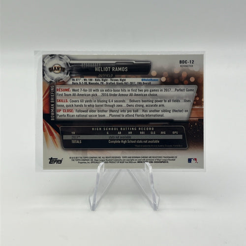 2017 Bowman Draft - Chrome Heliot Ramos #BDC-12 Refractor (RC)
