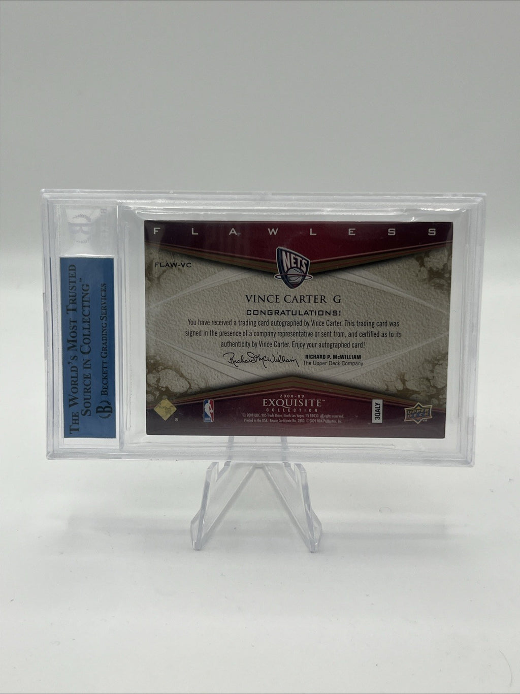 2008-09 Exquisite Vince Carter Flawless Auto BGS Authentic ‼️JERSEY MATCH 1/1‼️