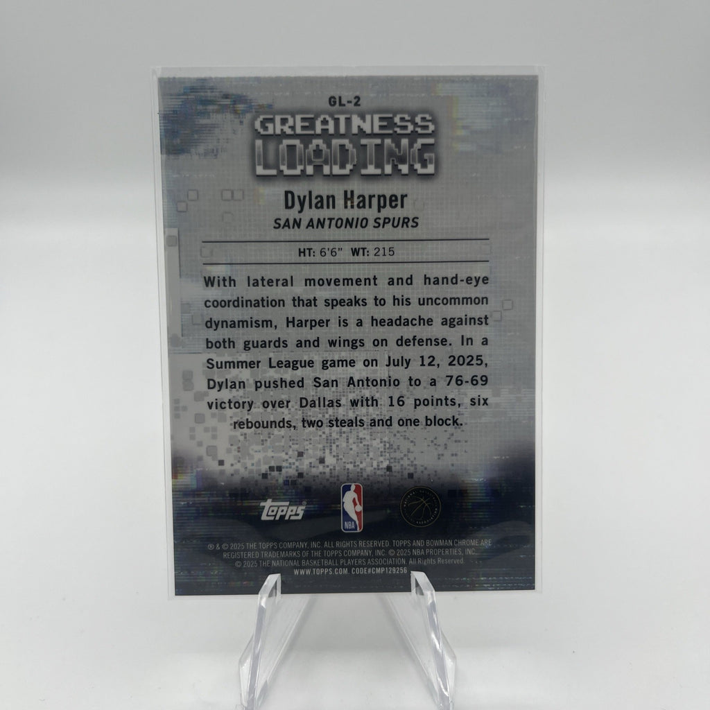 2025-26 Bowman - Greatness Loading Dylan Harper #GL-2 Purple Refractor /250 (RC)