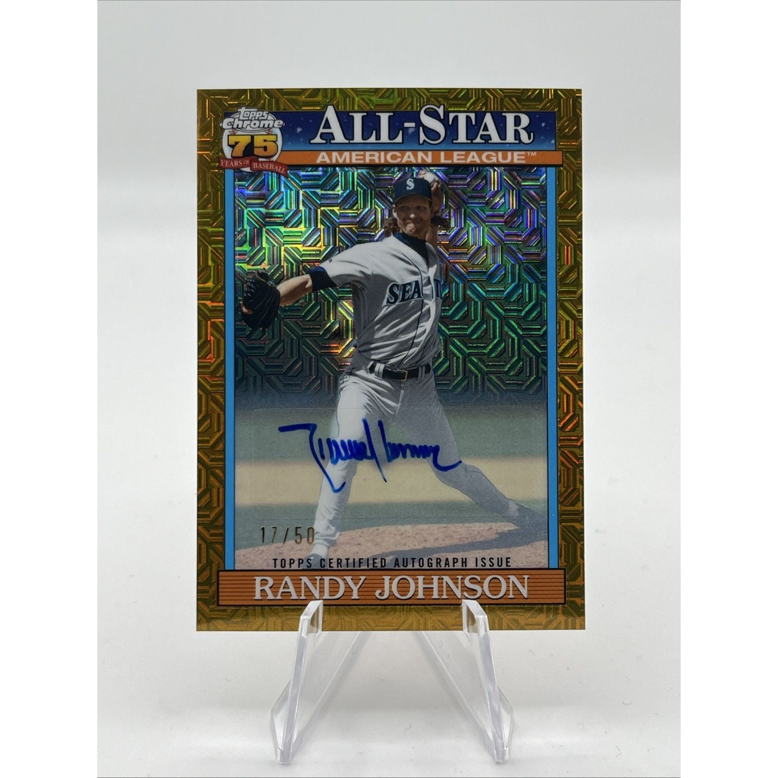 Topps Chrome 2021 75th Anniversary Randy Johnson All-Star Gold Auto /50