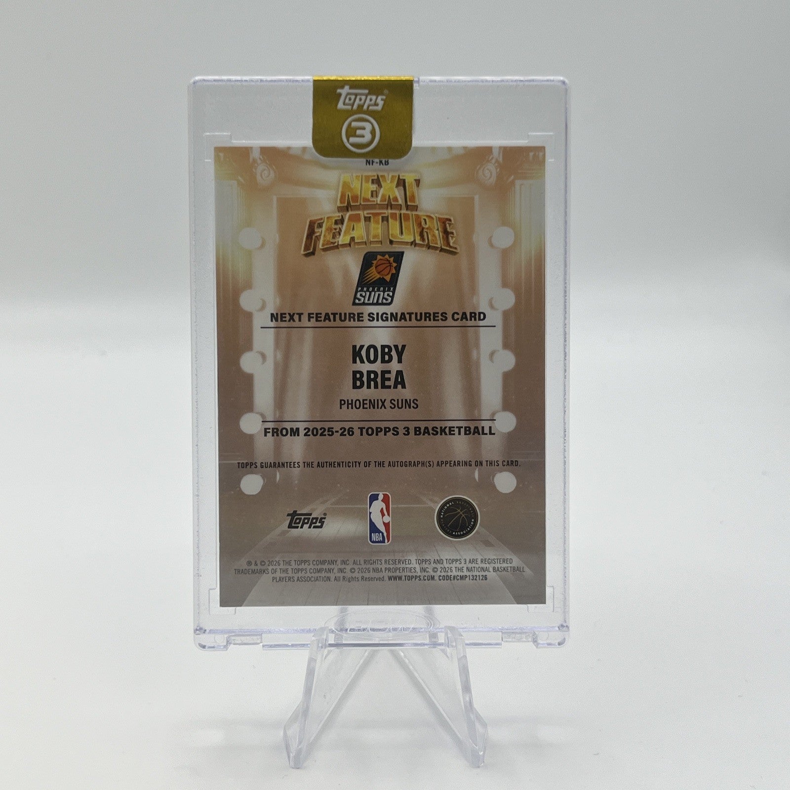 2025-26 Topps 3 - Koby Brea Next Feature Signatures #/49