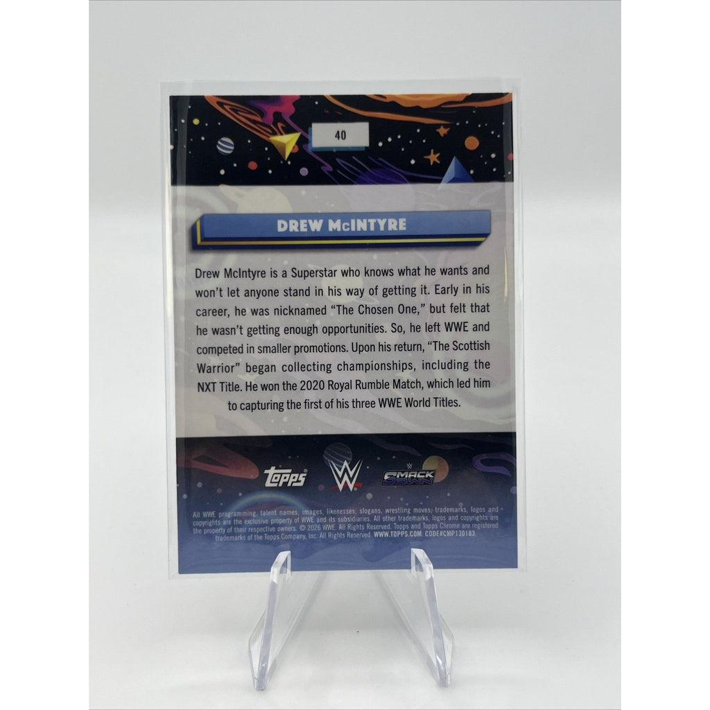 2026 Topps Chrome Cosmic WWE Drew McIntrye #40 Magenta Cosmos Refractor 233/299